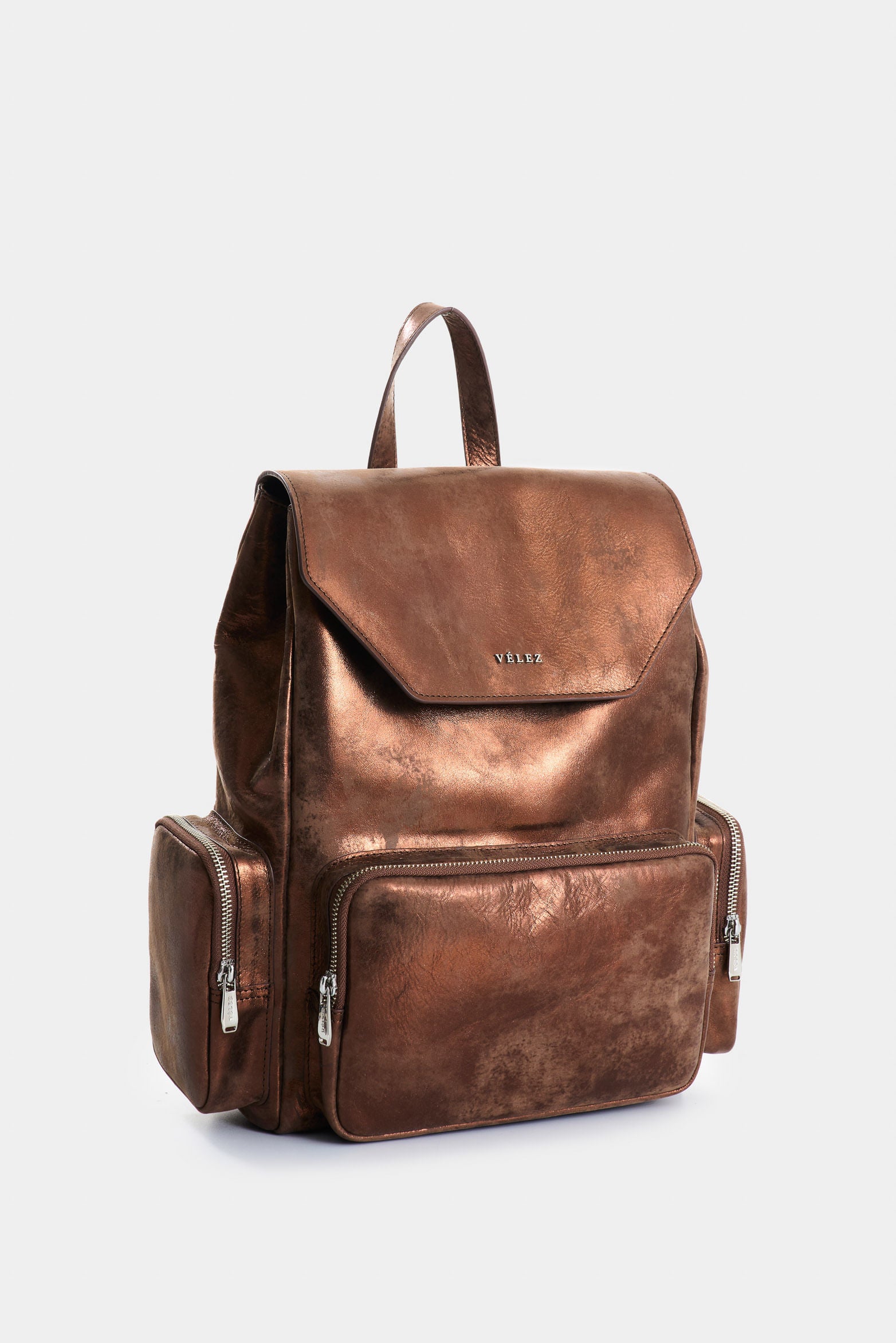 Silene Folia Leather Hexagonal Flap Backpack for Women