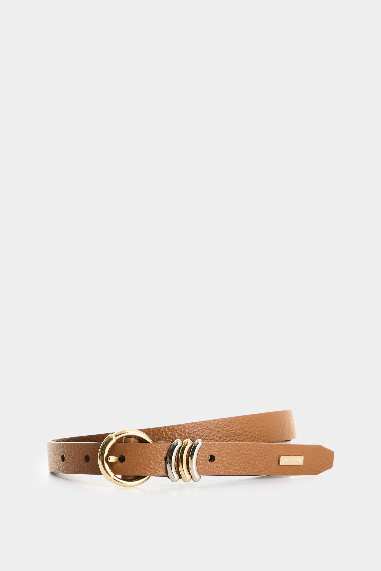 Single Sided Leather Belt for Women Hexagonal Tip