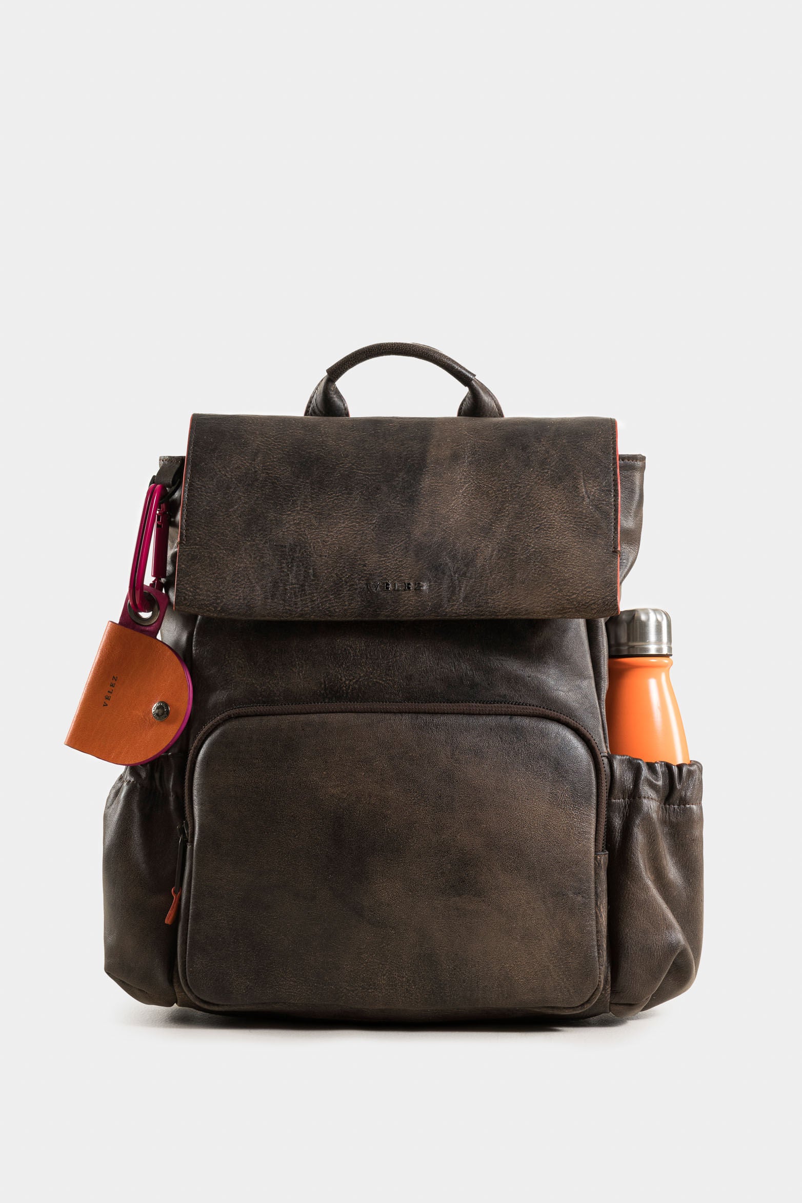 Women’s Zermatt Leather Backpack with Front Flap and Pocket