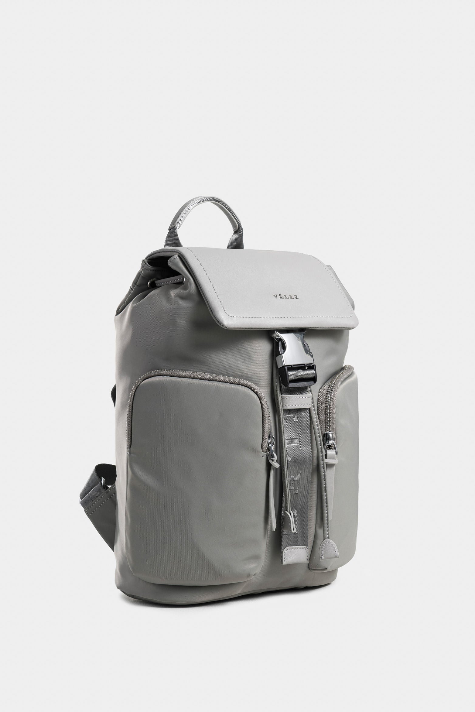 Ibiza Canvas and Leather Backpack with Functional Plaque for Women