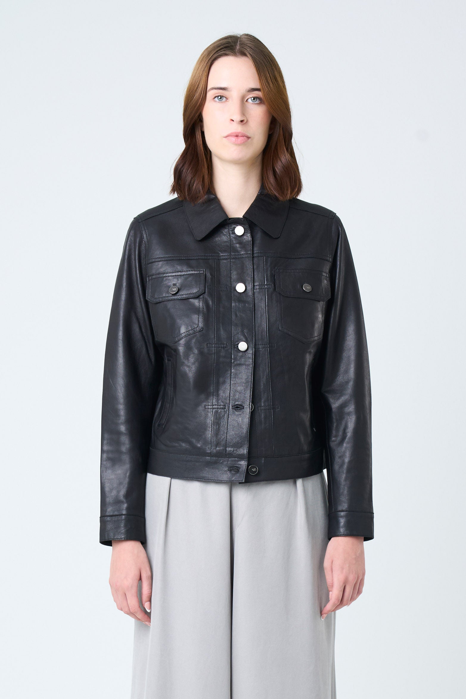 Women’s Kalaha Leather Jacket Trucker Silhouette