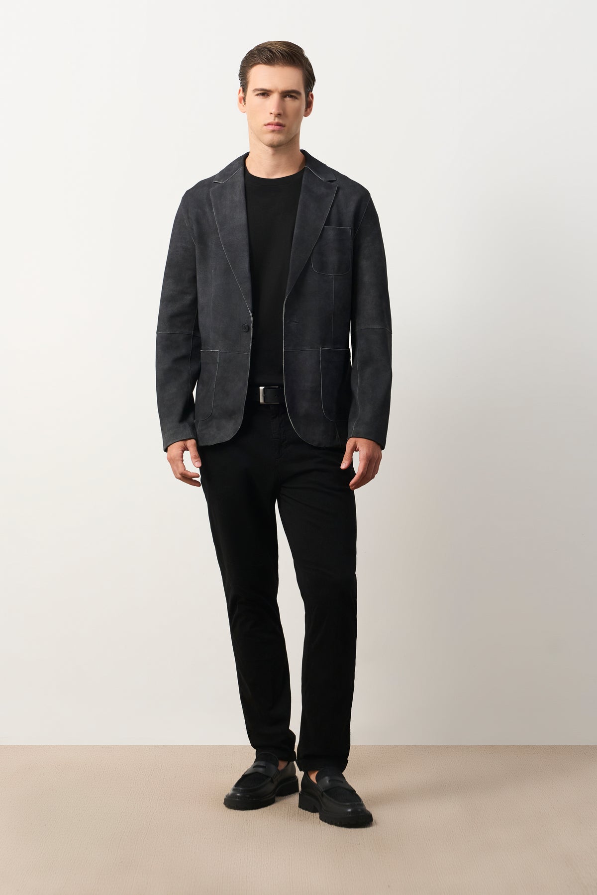 Suede leather blazer for men Sole