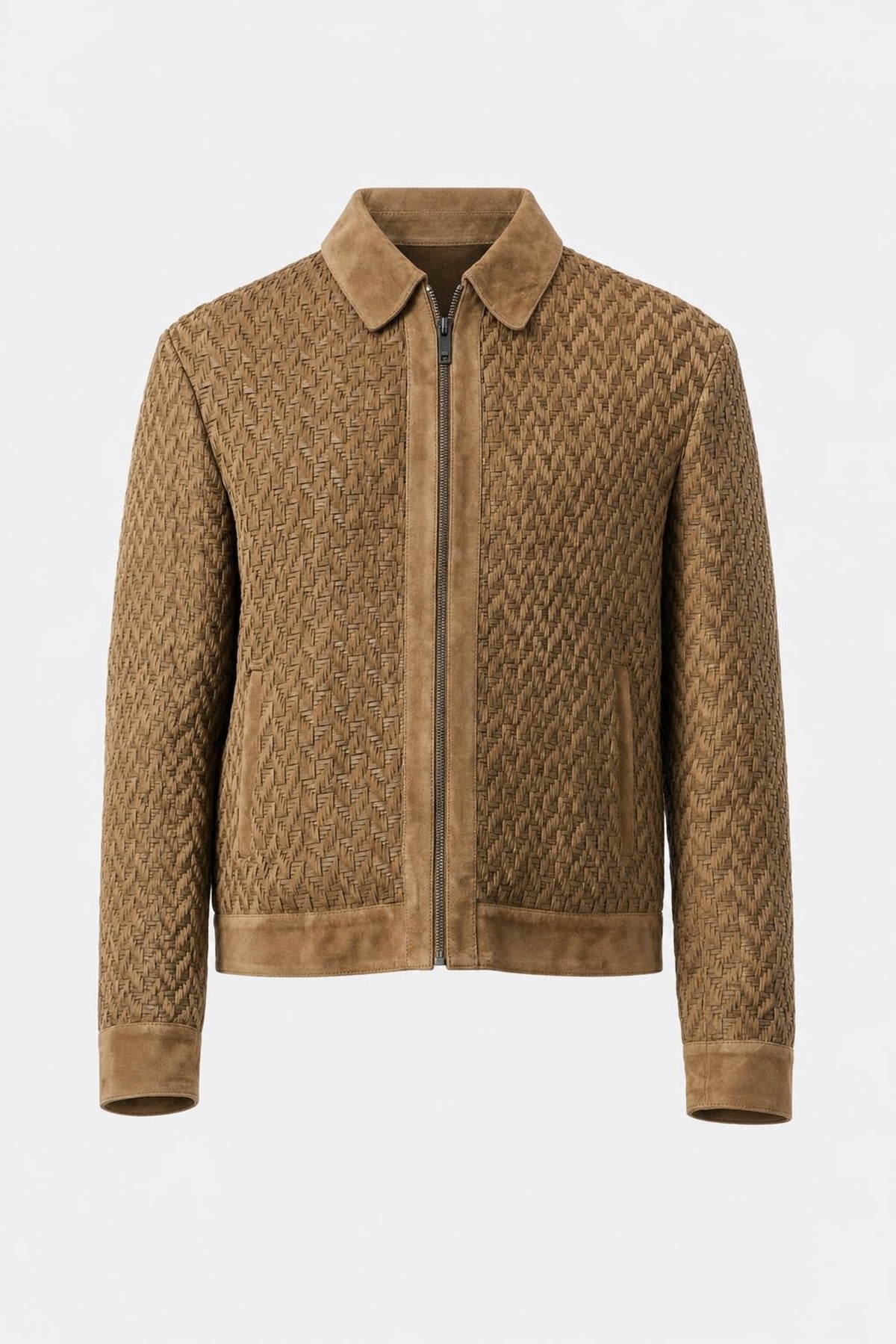 Men's Alma Woven Leather Aviator Jacket
