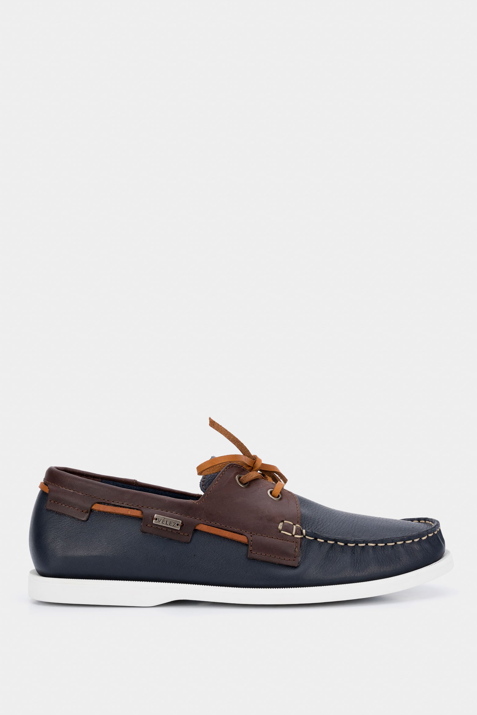 Avetrana Contrast Leather Moccasin in Dark Blue