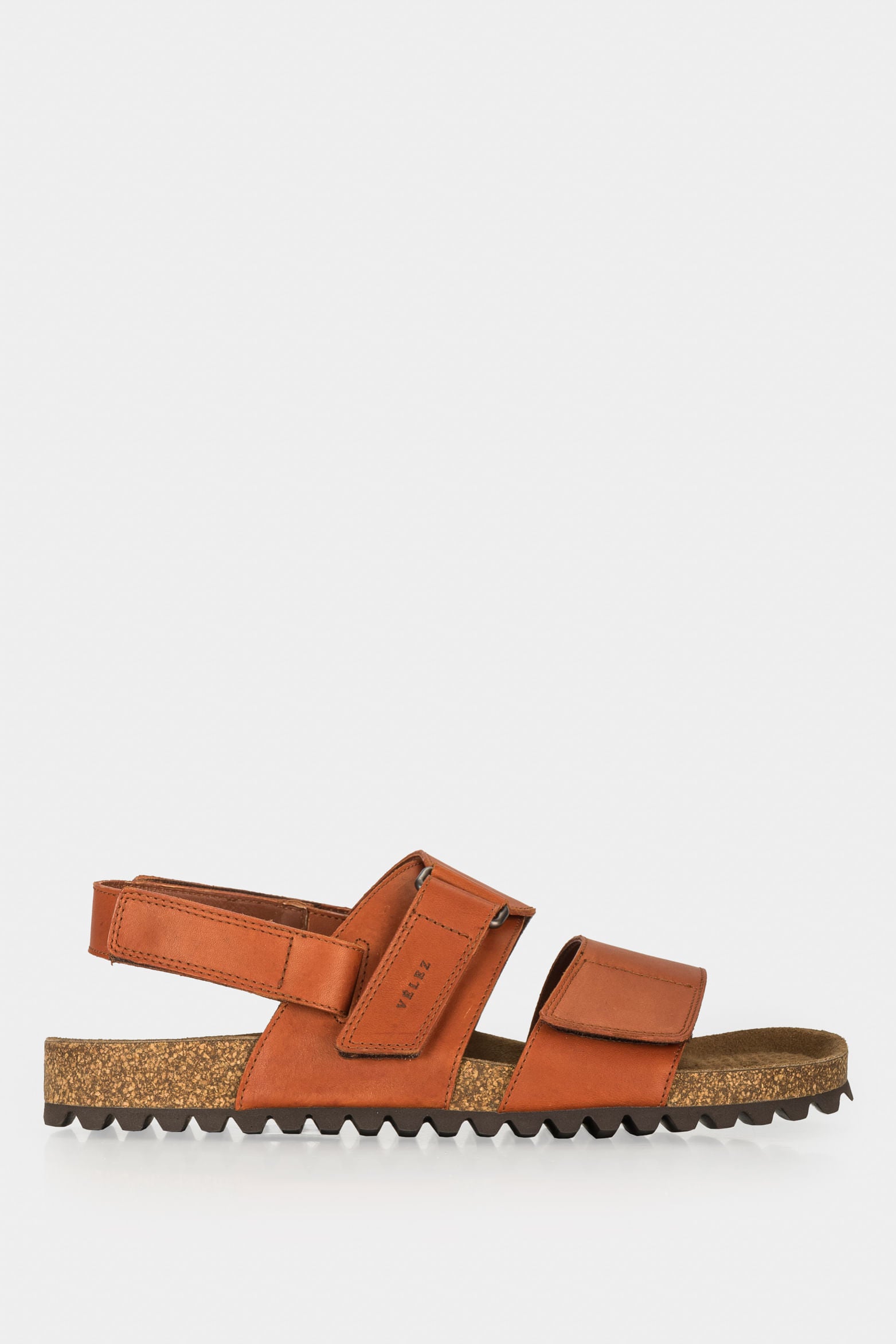 Men’s Orcian Flat Leather Sandal with Hook-and-Loop Straps