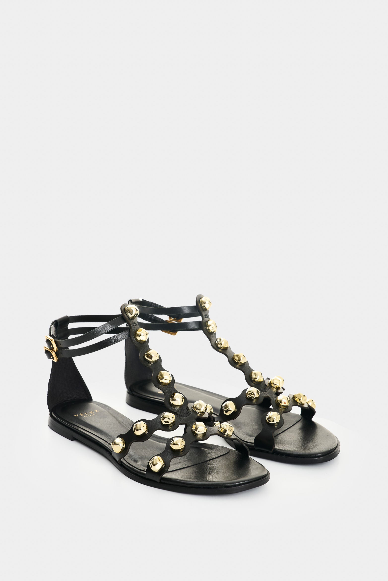 Leather Flat Sandals for Women Shell