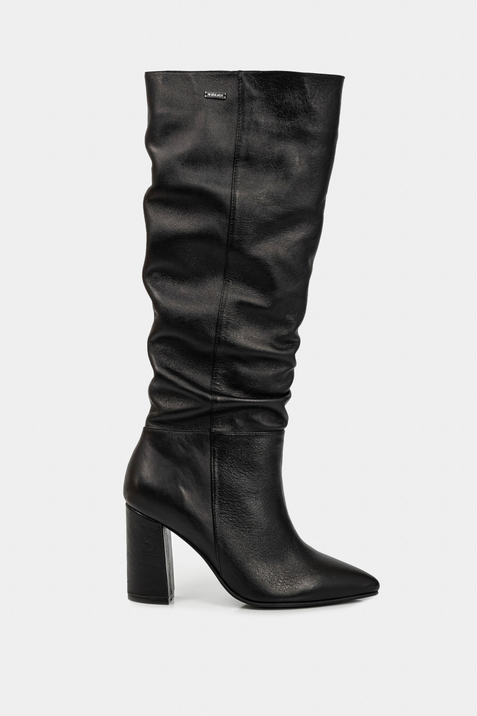 Women’s Kaskai Tall Leather Boots in Black with Pointed Toe