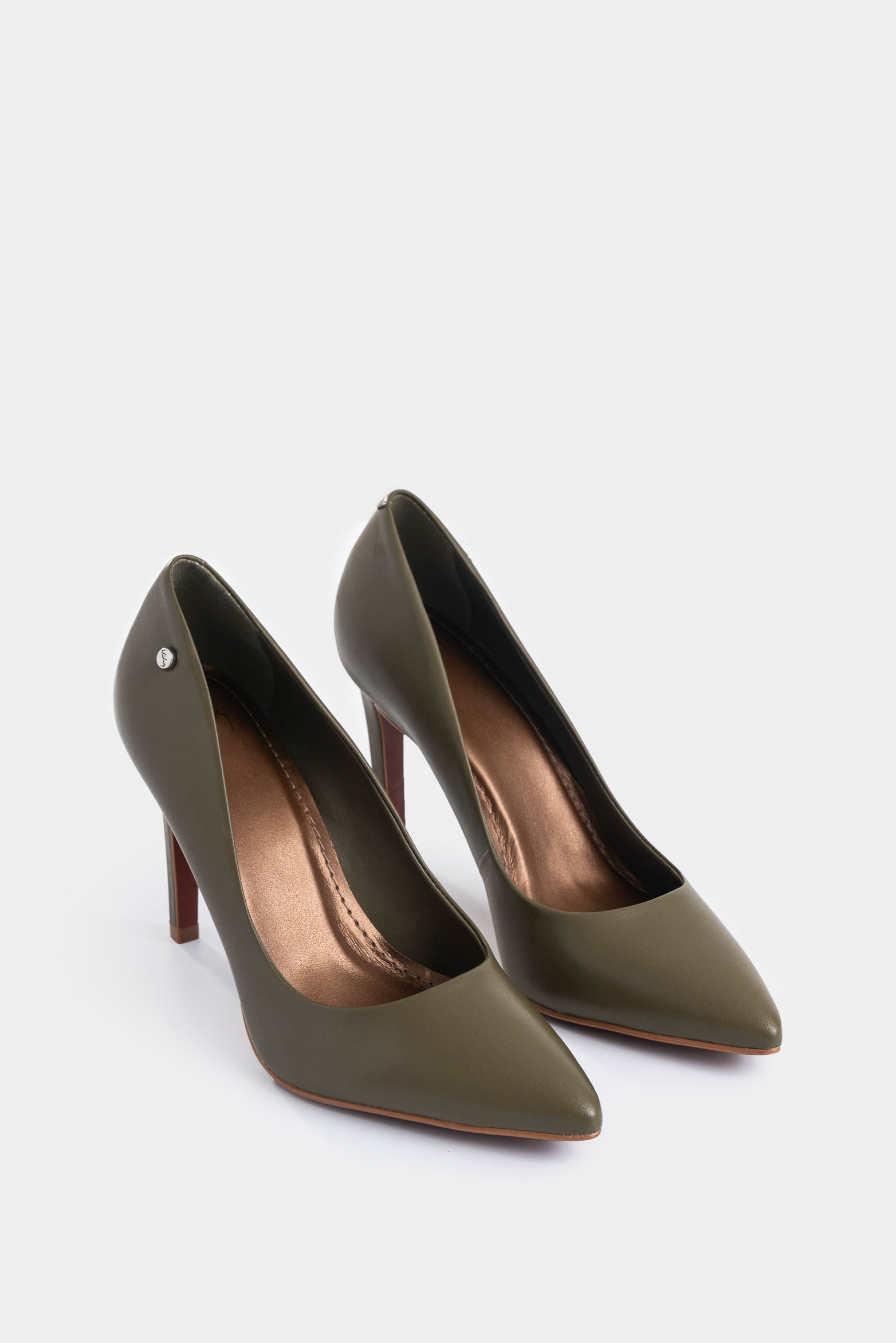 Smooth Leather Closed Toe Heels