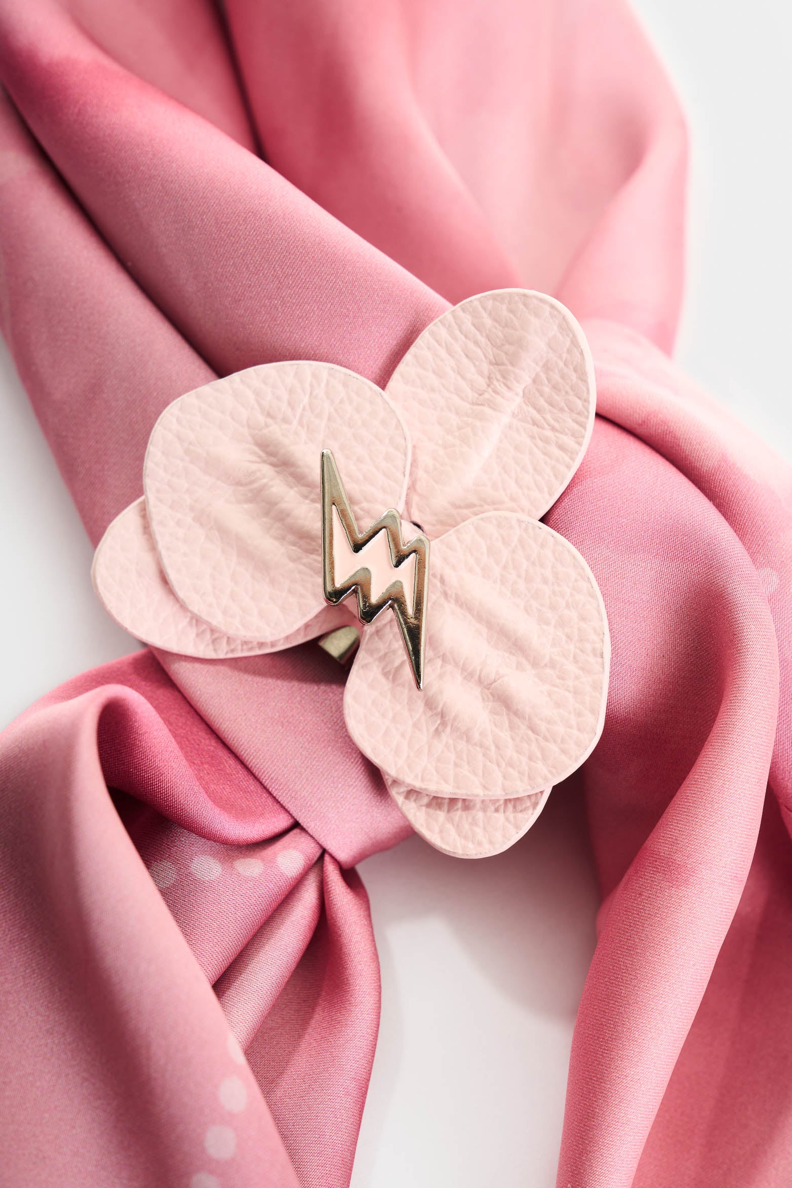 Large leather orchid brooch for women – Velez Artisan