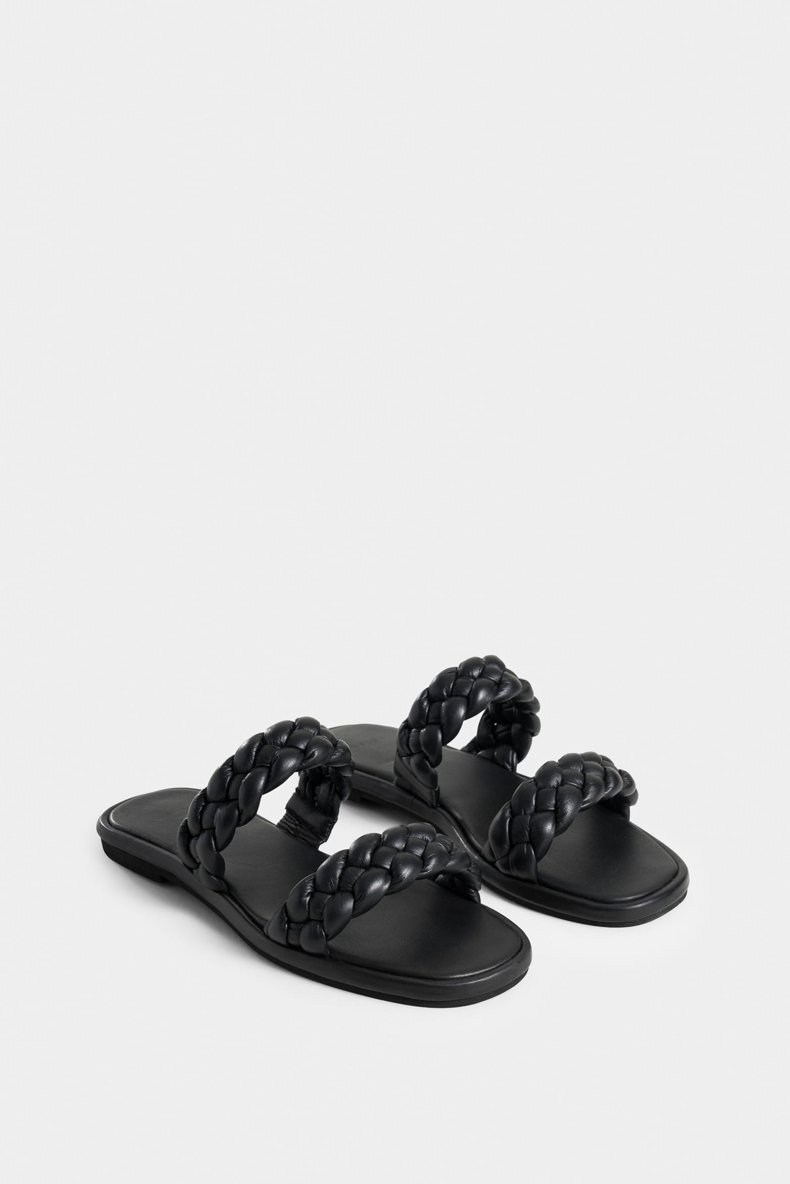 Glyceria Flat Leather Sandal for Women with Braided Straps