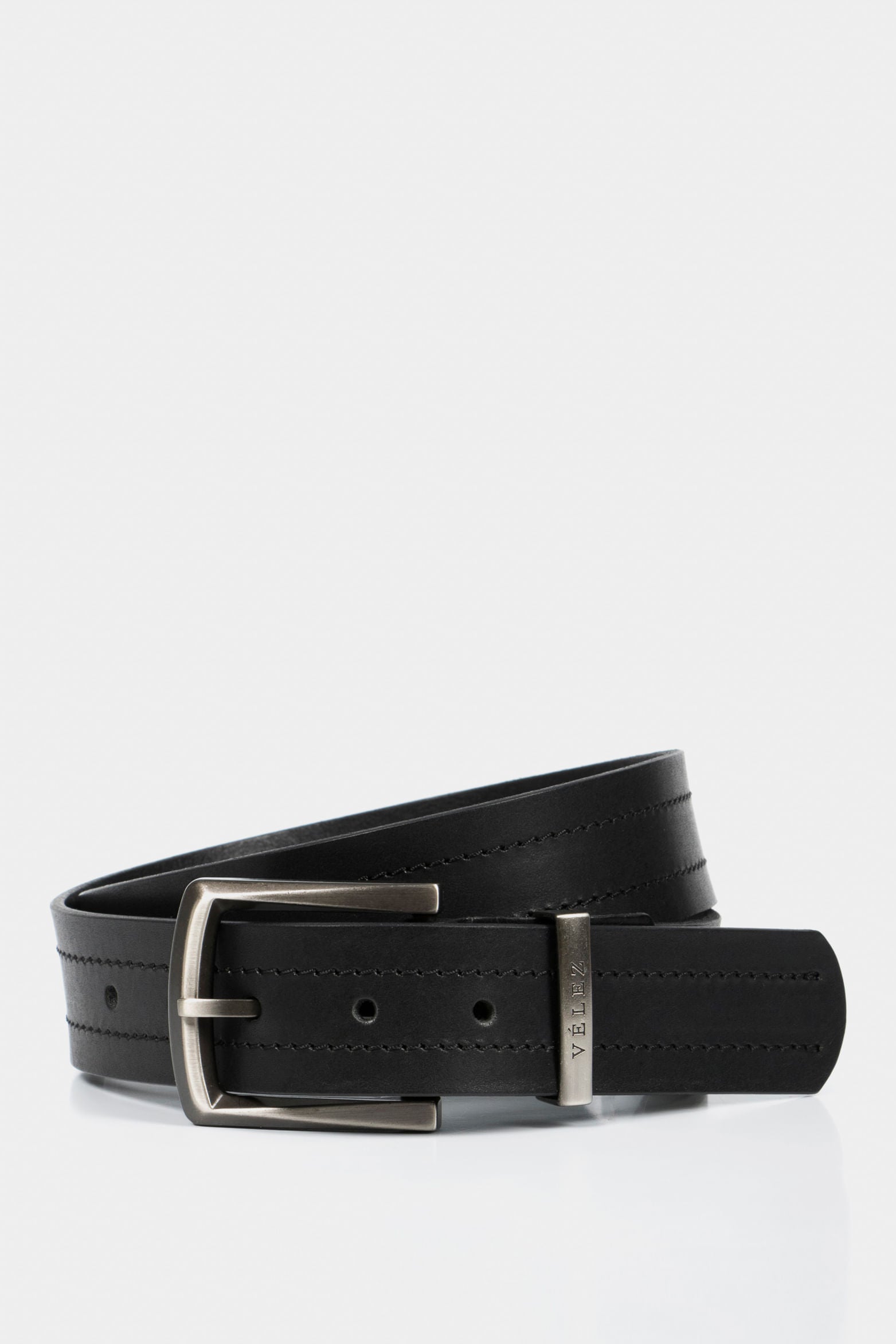 Men’s Courage Single-Sided Leather Belt with Metallic Keeper Loop