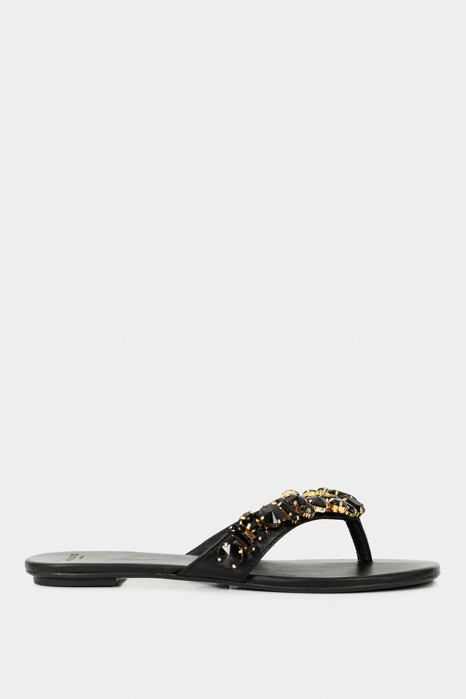 Stone Flat Leather Sandals