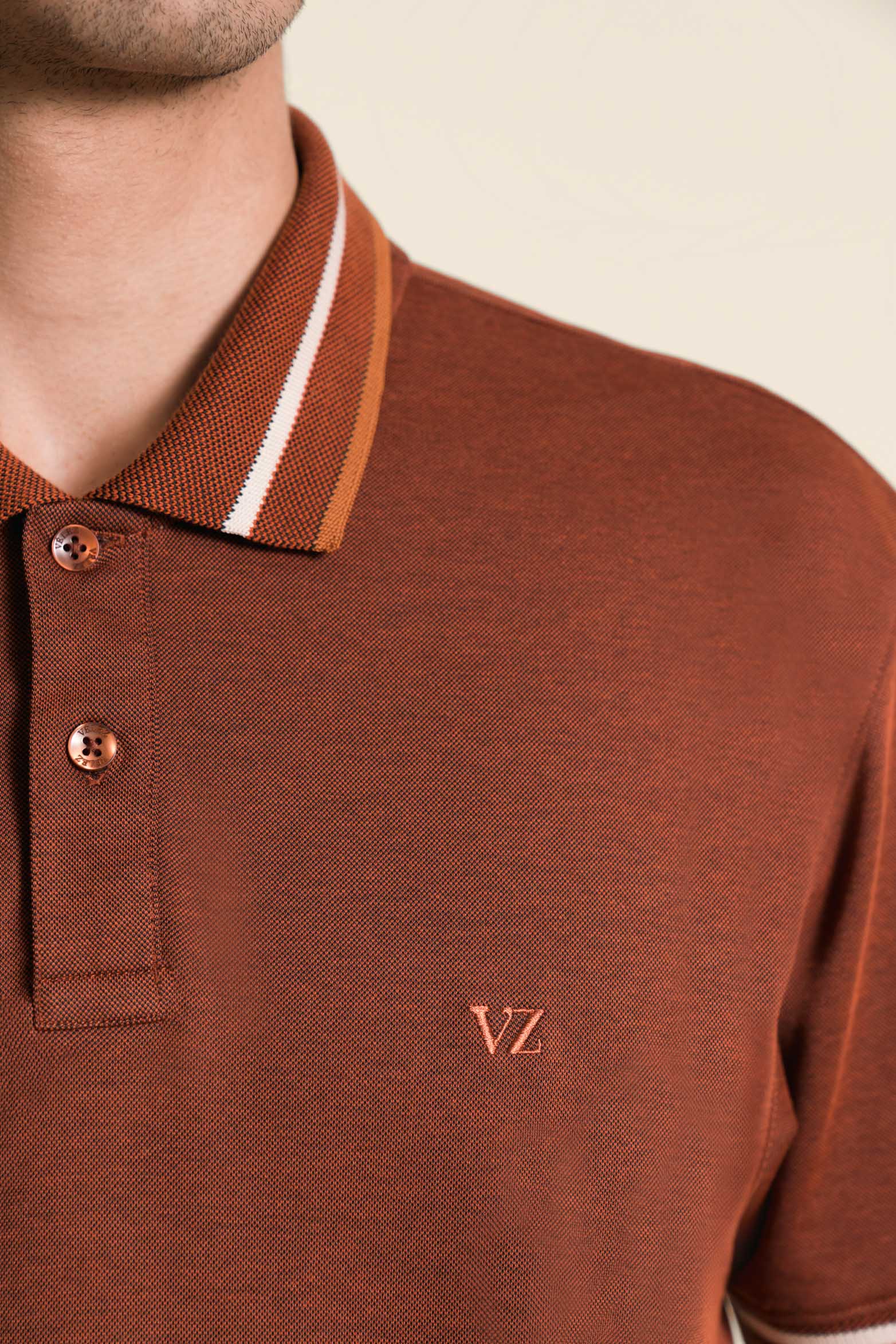 Men’s Semi-Fitted Short Sleeve Polo in Brandy