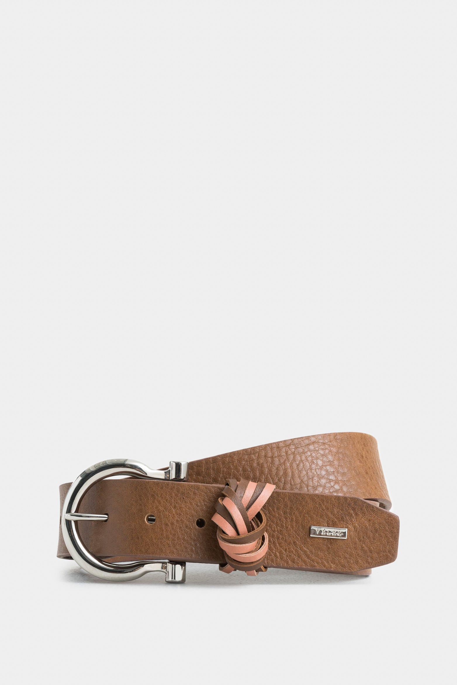 Adana Leather Belt for Women with Braided Pass-Through