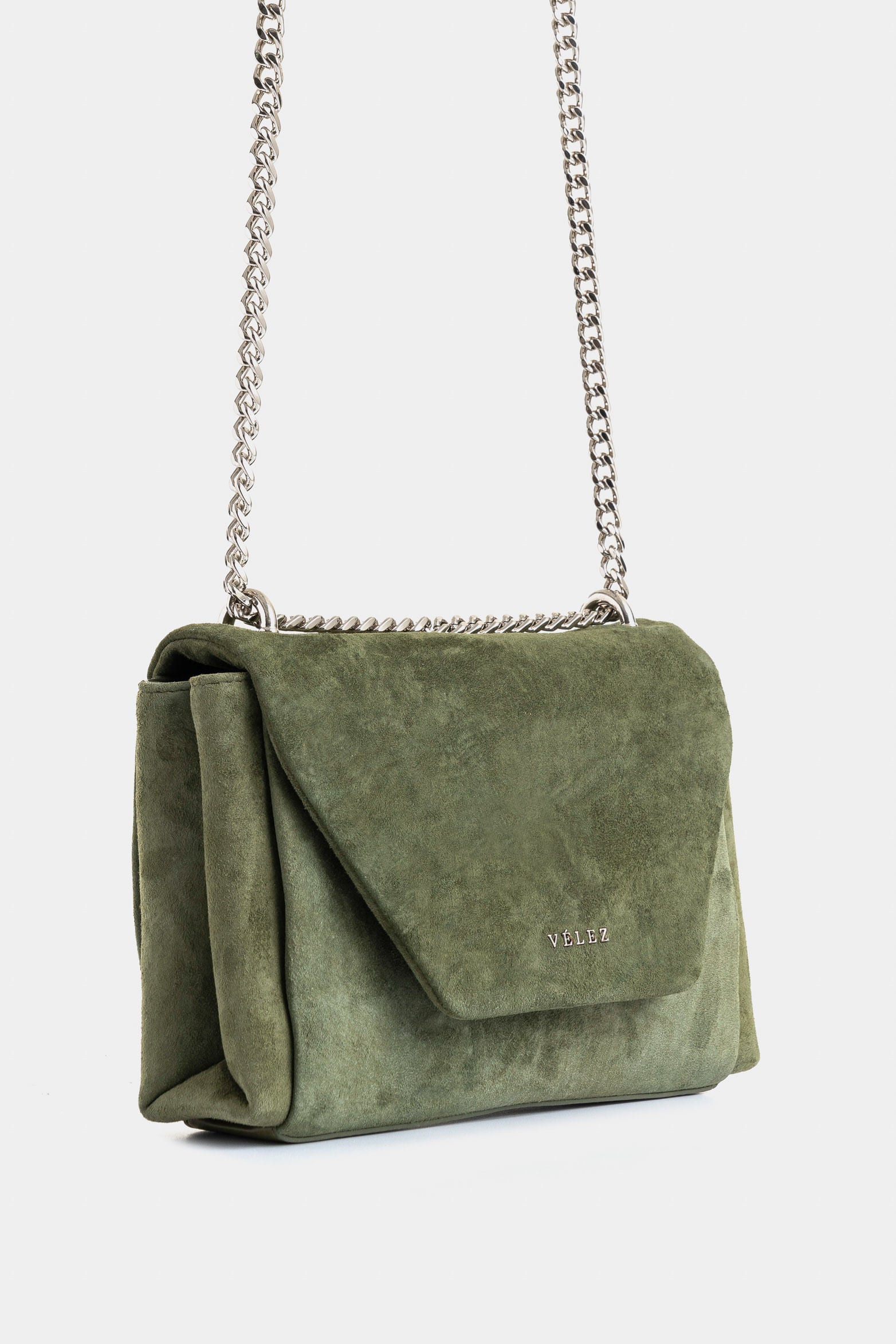 Lili 2.0 suede leather bowling bag for women with chain detail