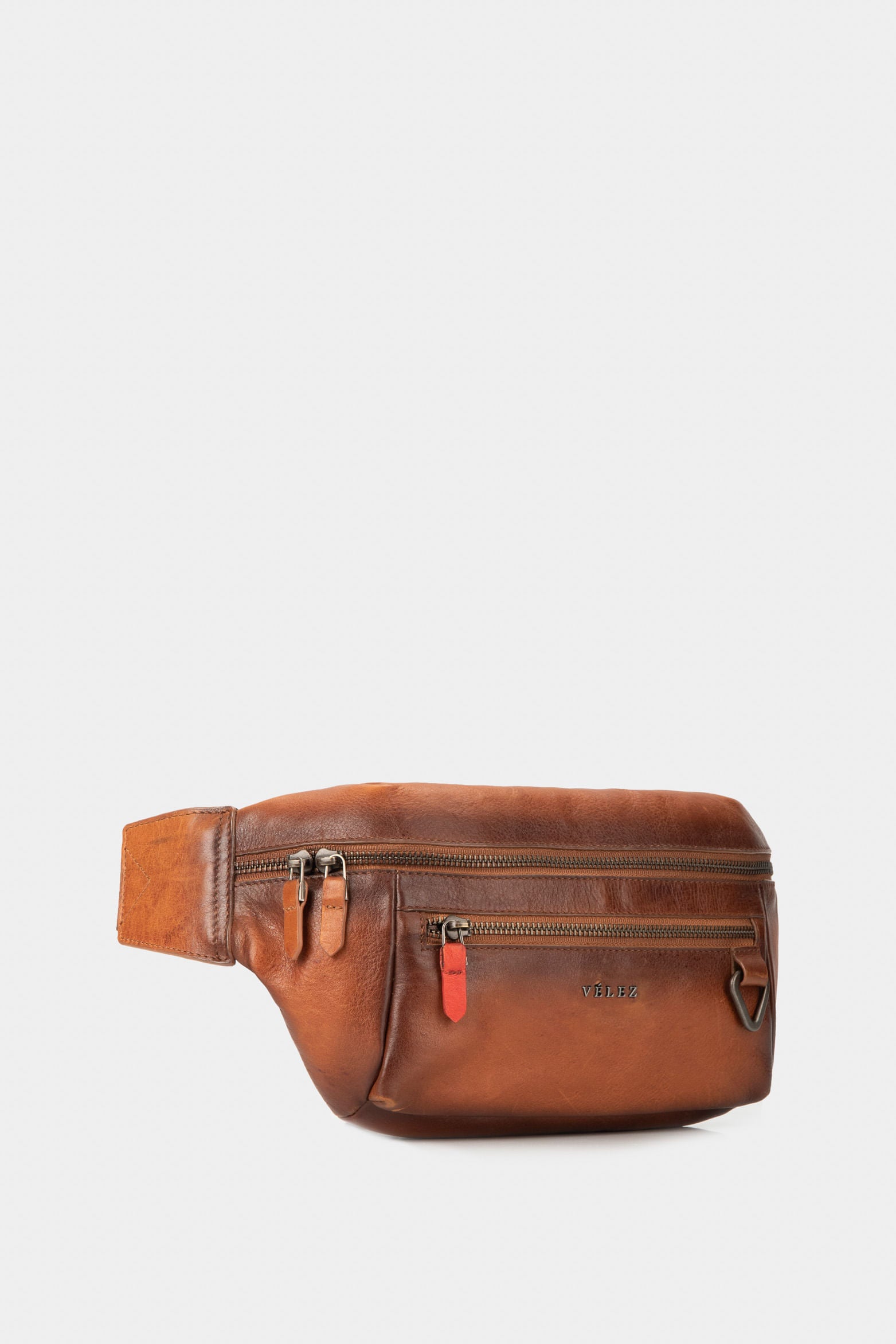 Tivoli leather belt bag for men with webbing strap