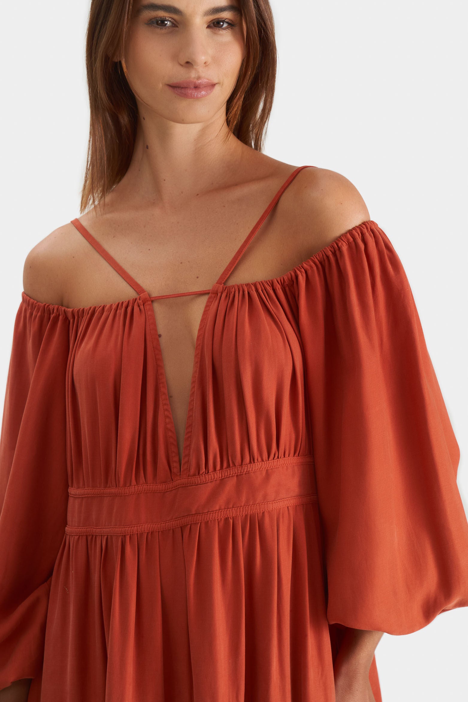 Women’s Milan Dress in Flat Weave with Low Neckline