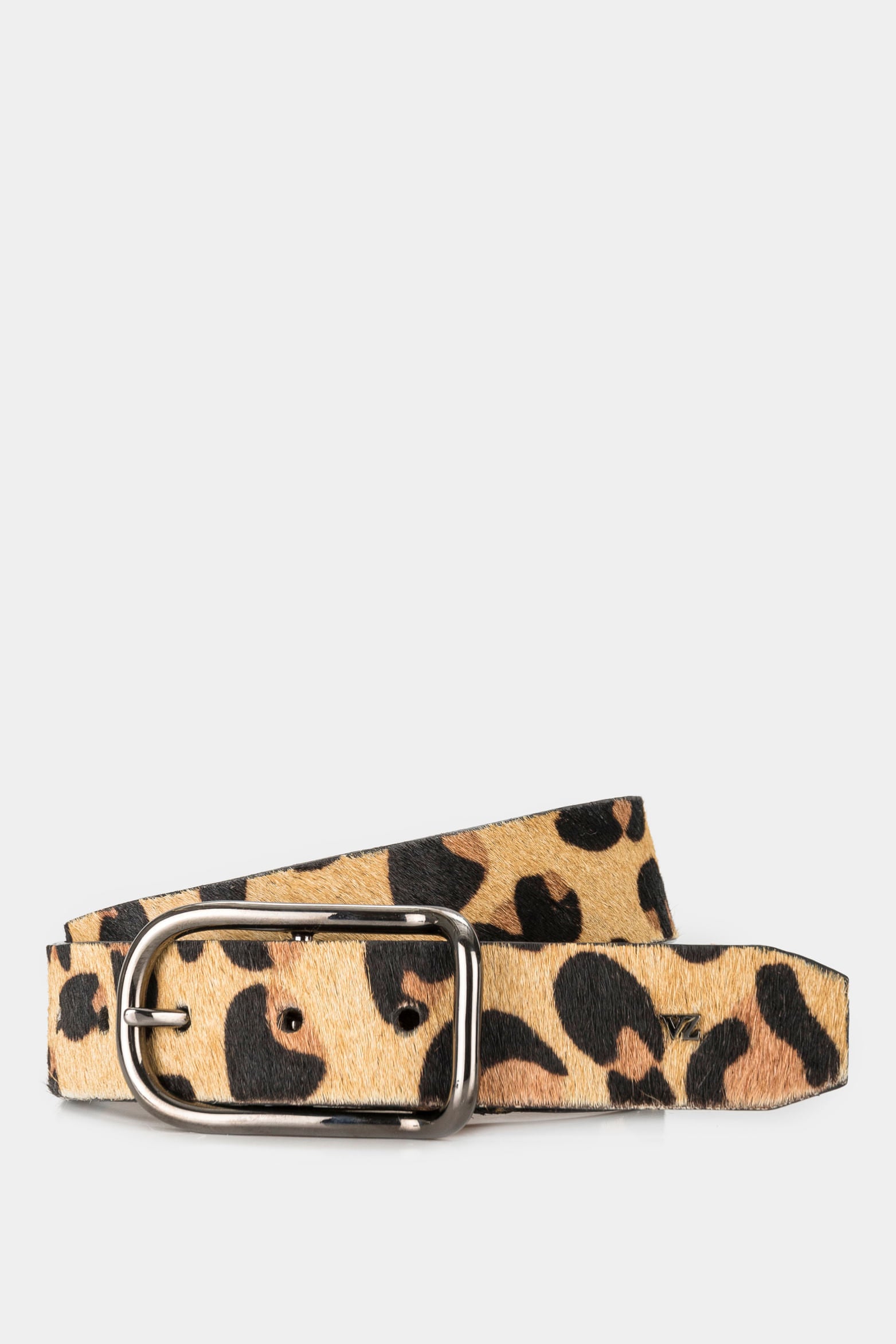 Women’s Benin Single-Sided Calf Hair Belt with Animal Print