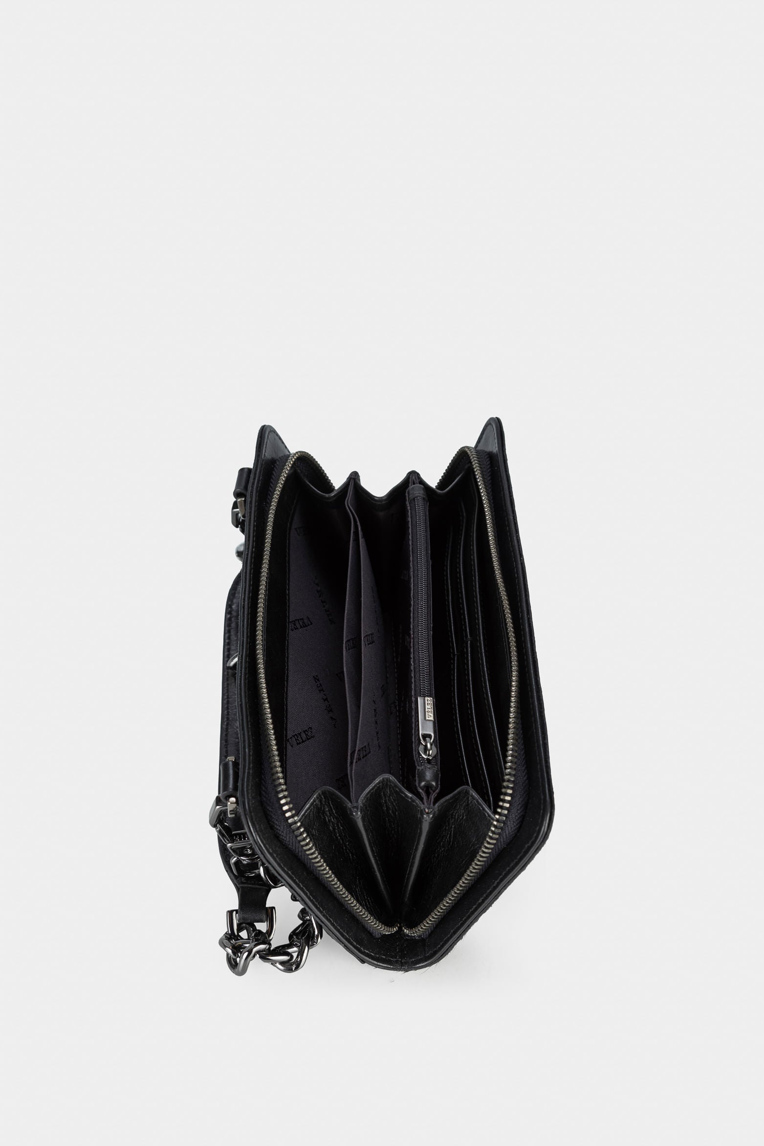 Women’s Angola Zip-Around Leather Wallet with Removable Chain Strap