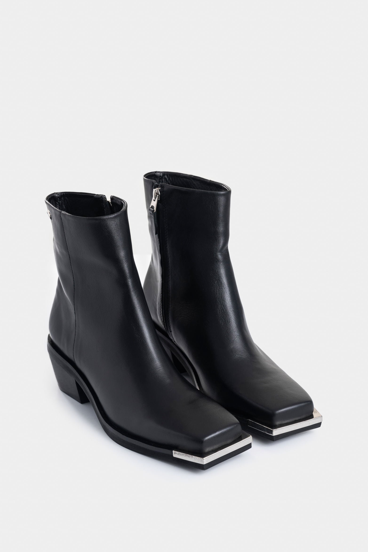 Magena Square-Toe Leather Ankle Boots for Women