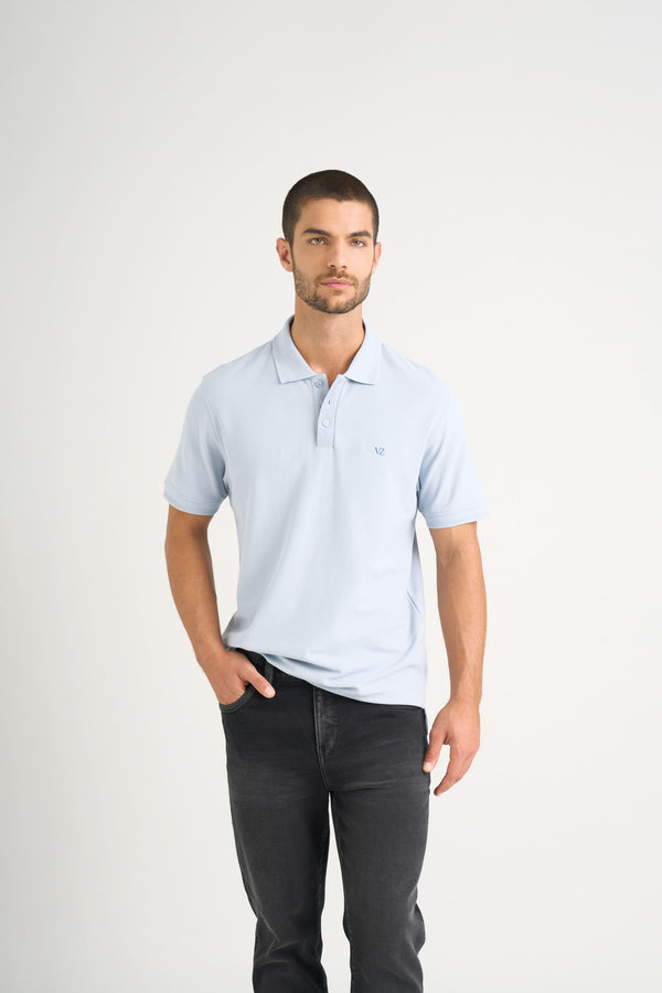 Semi-fit polo shirt for men with jacquard detail