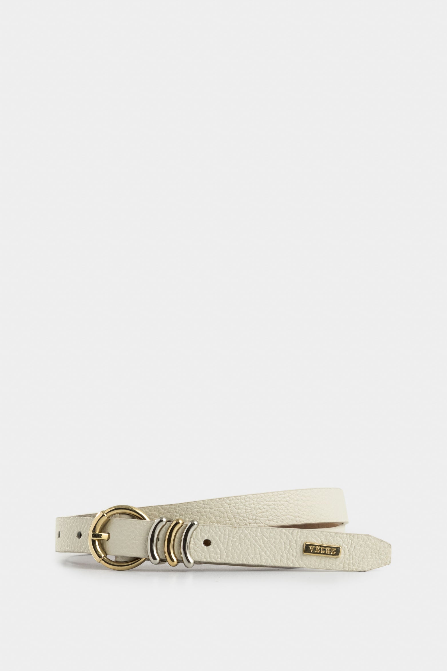 SingleFace Leather Belt for Women with Hexagonal Tip