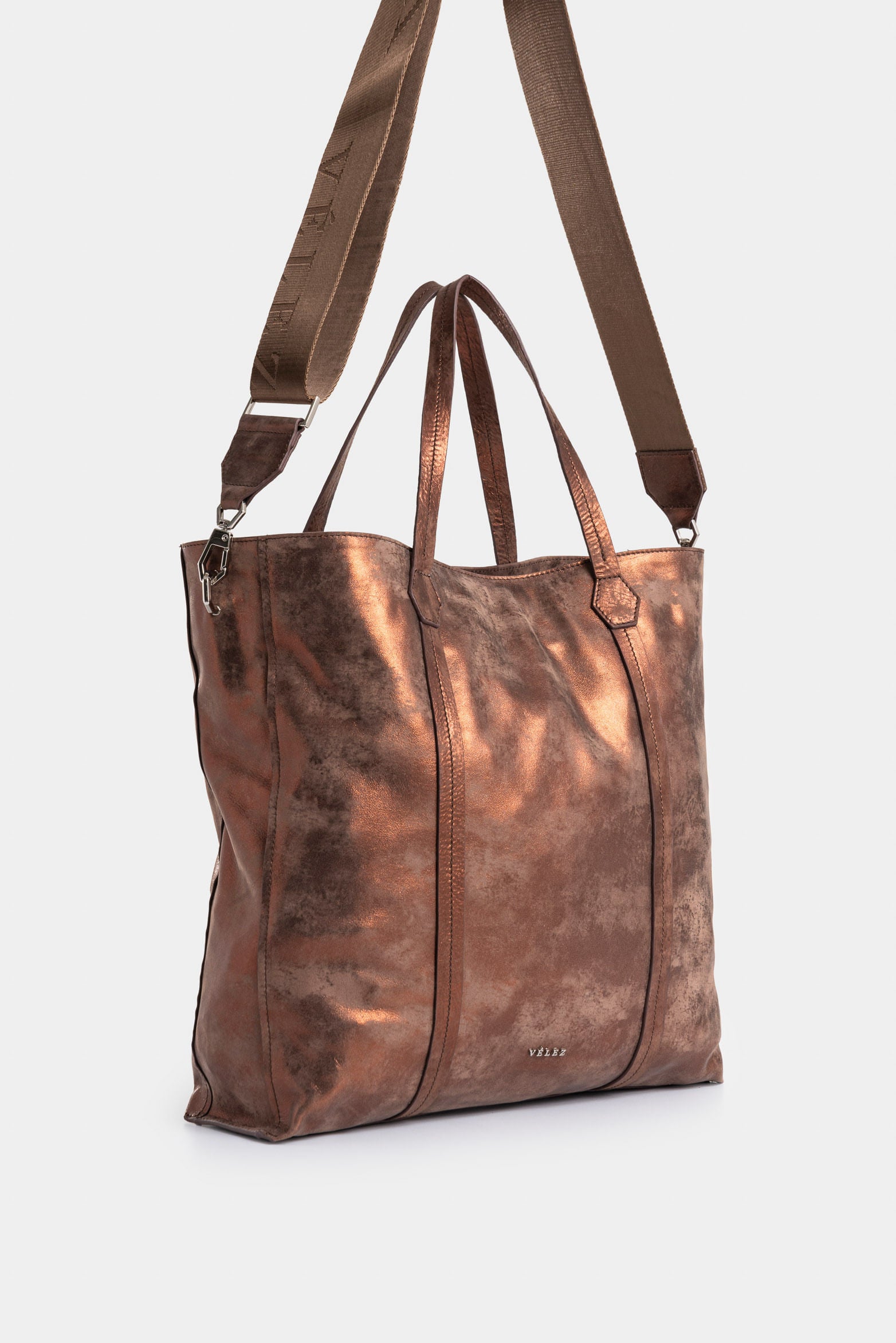 Women's Folia Leather Shopping Orion Bag with Braided Detail