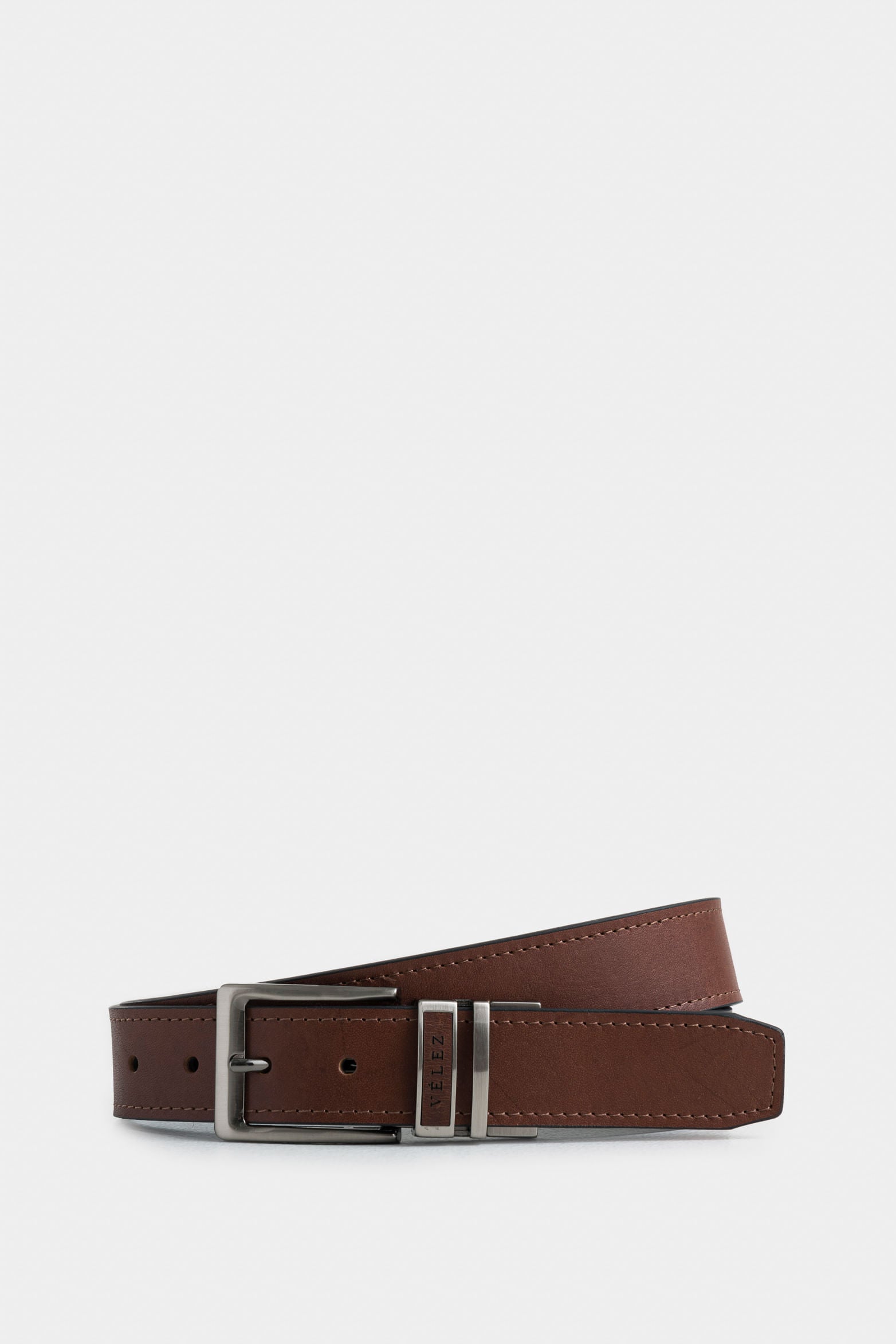 Reversible Leather Belt for Men with Double Loop