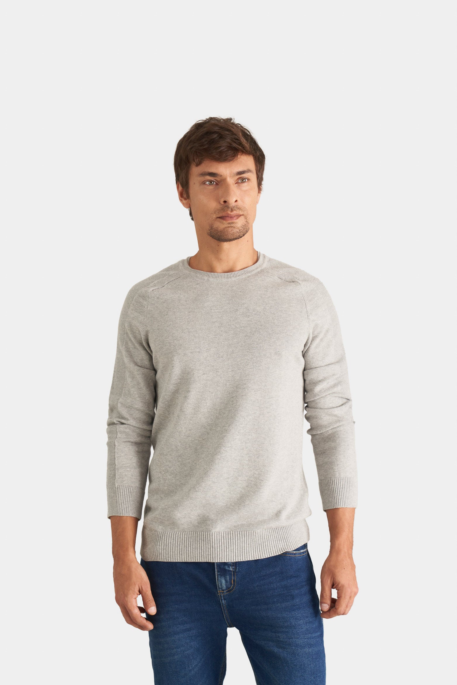 Men’s Cotton Knit Sweater with Raglan Sleeves