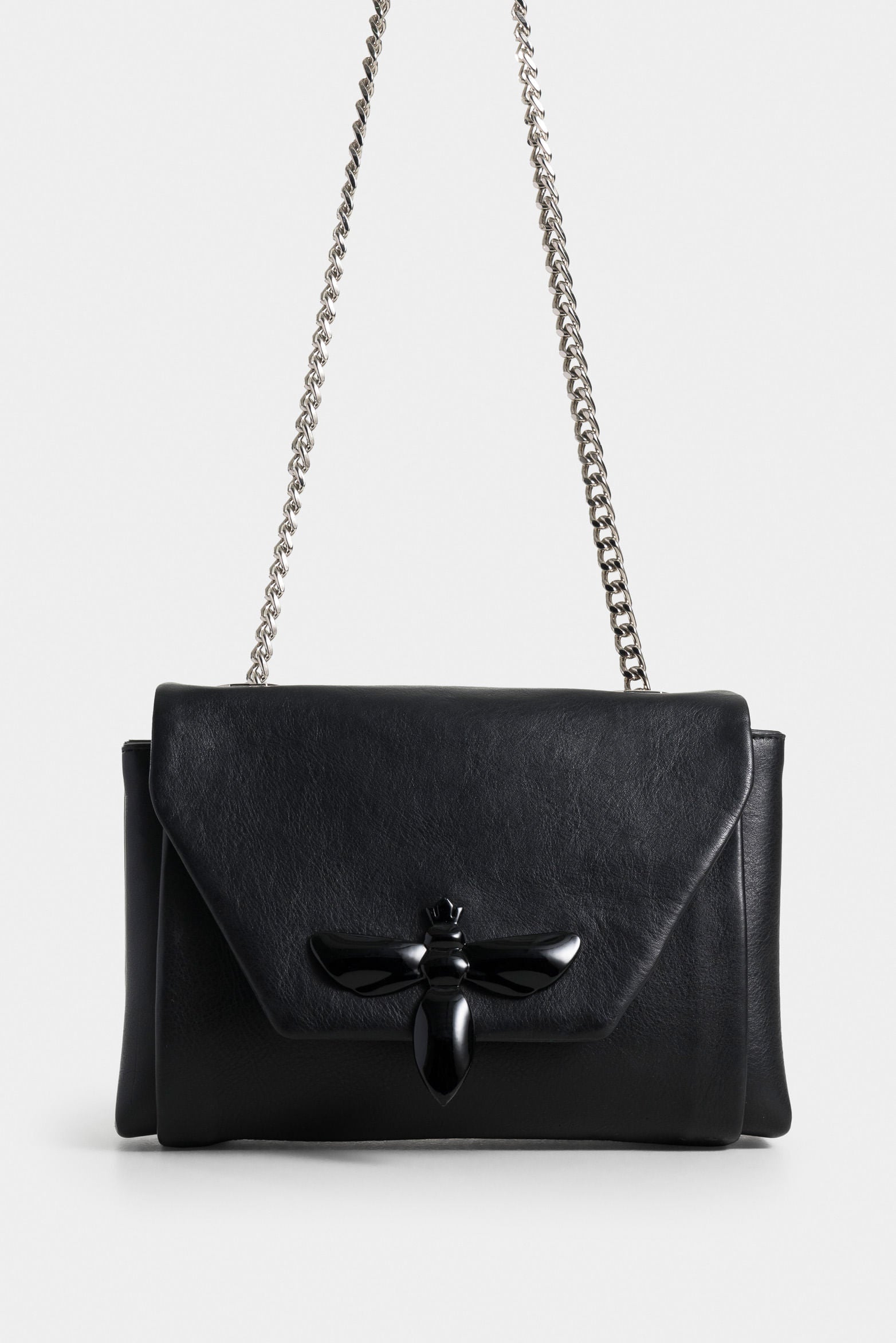 Lili Bowling Leather Bag with Hexagon Lid