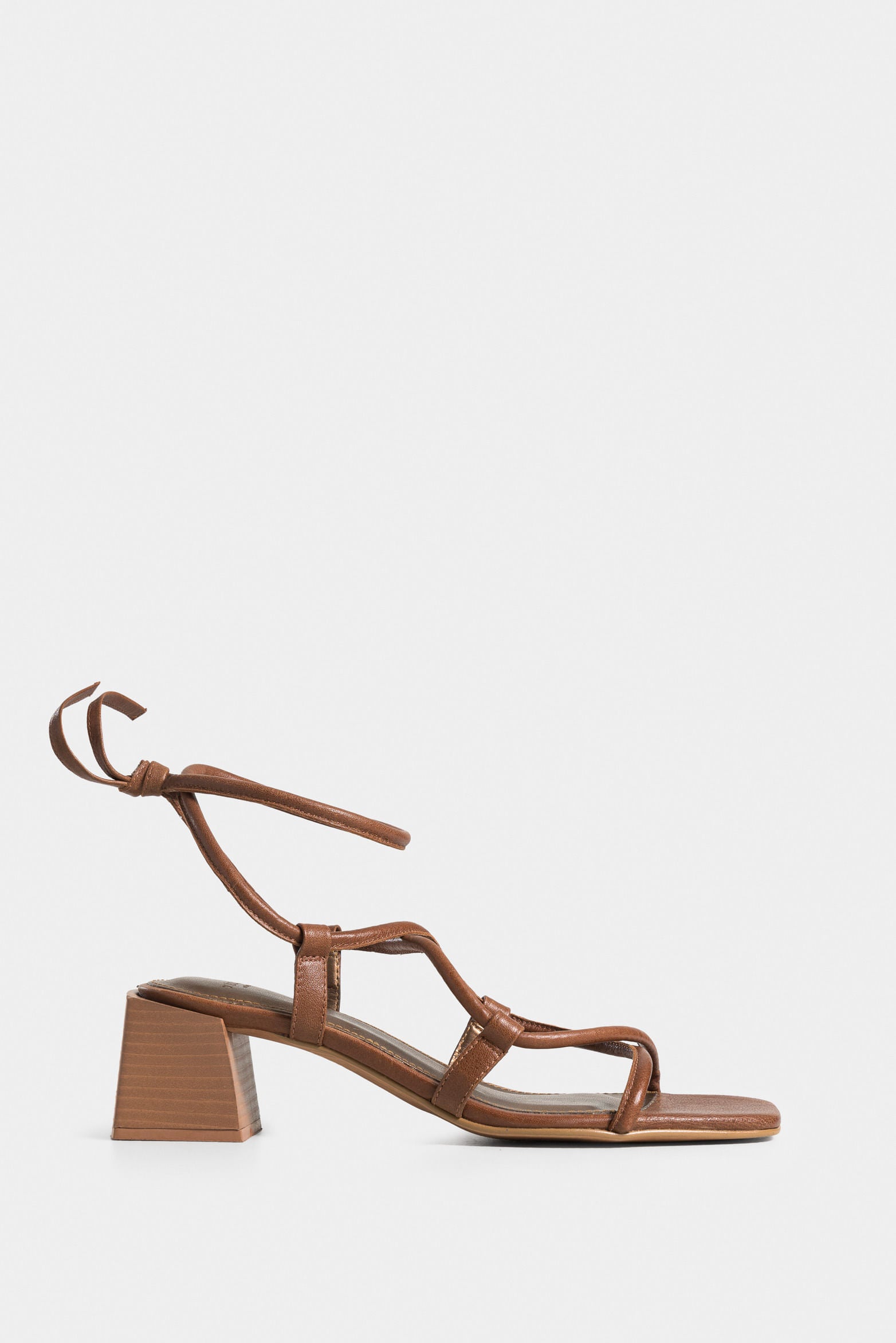 Women’s Caletea Heeled Sandal in Leather with Thin Straps