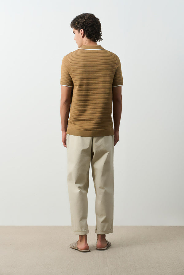 Ruka knit polo for men