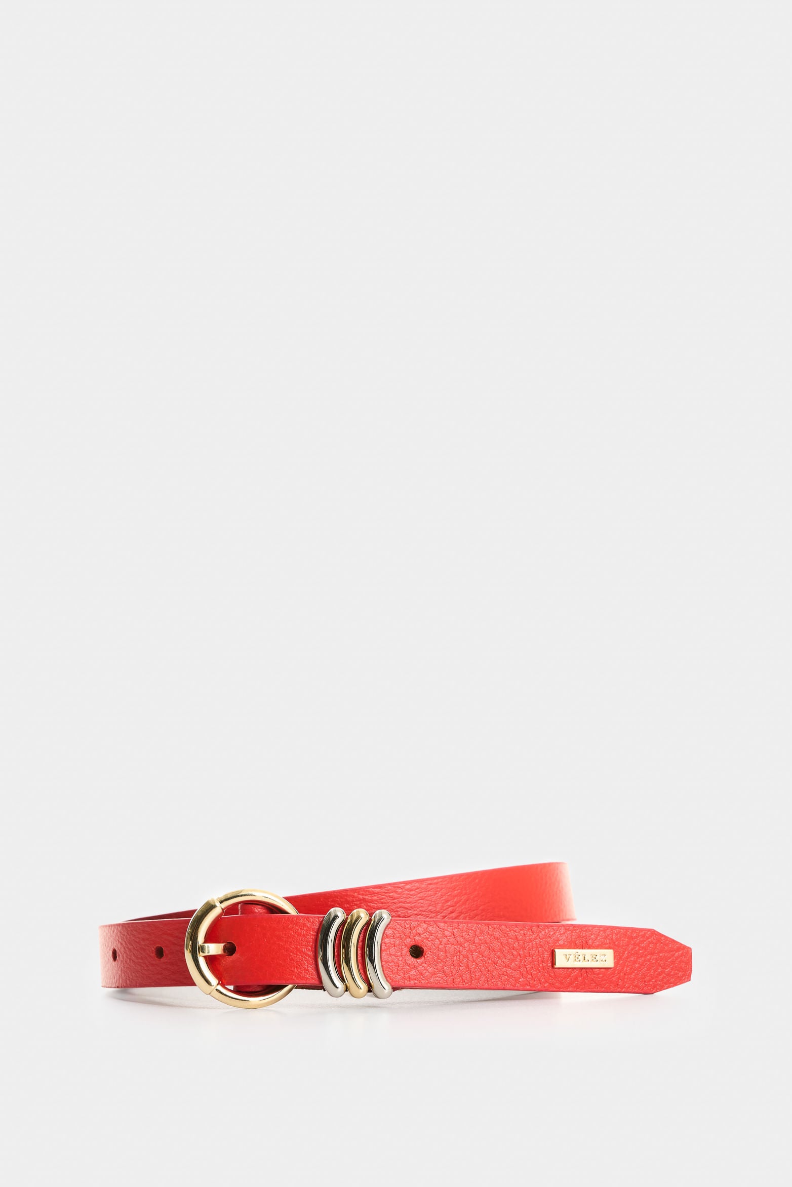 Single Sided Leather Belt for Women Hexagonal Tip