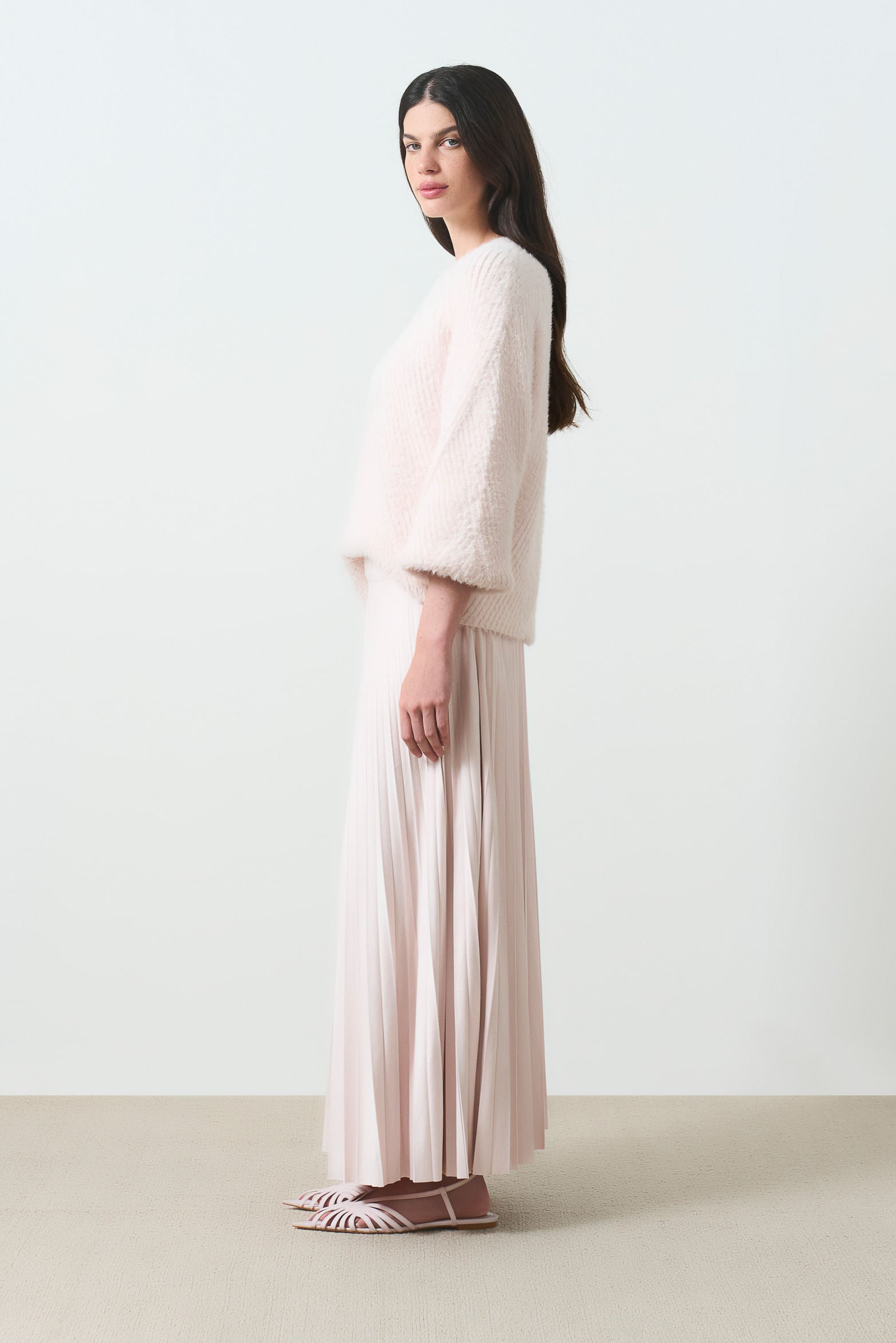 Alma pleated skirt for women in knit fabric