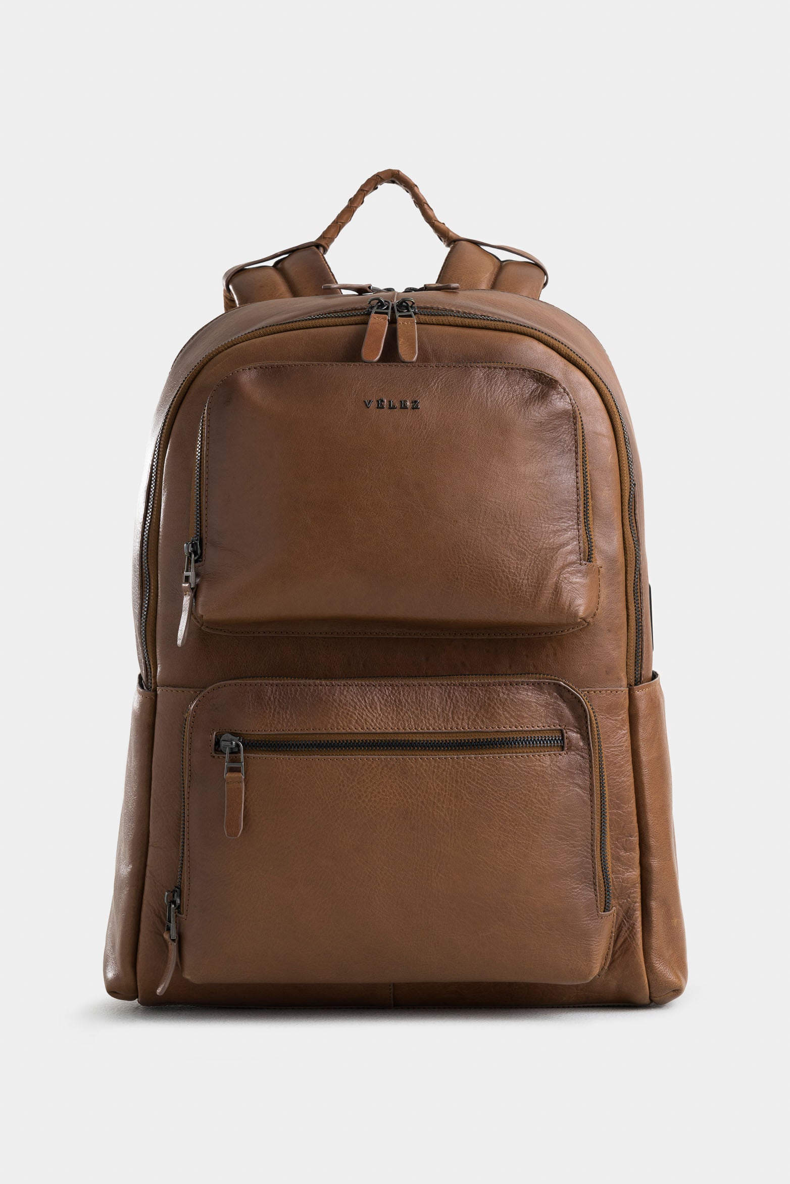 Monet 2 Leather Backpack with Contrast Handle for Men