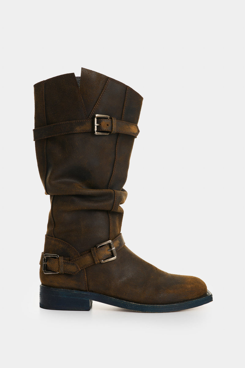 Women's Leather Biker Boots