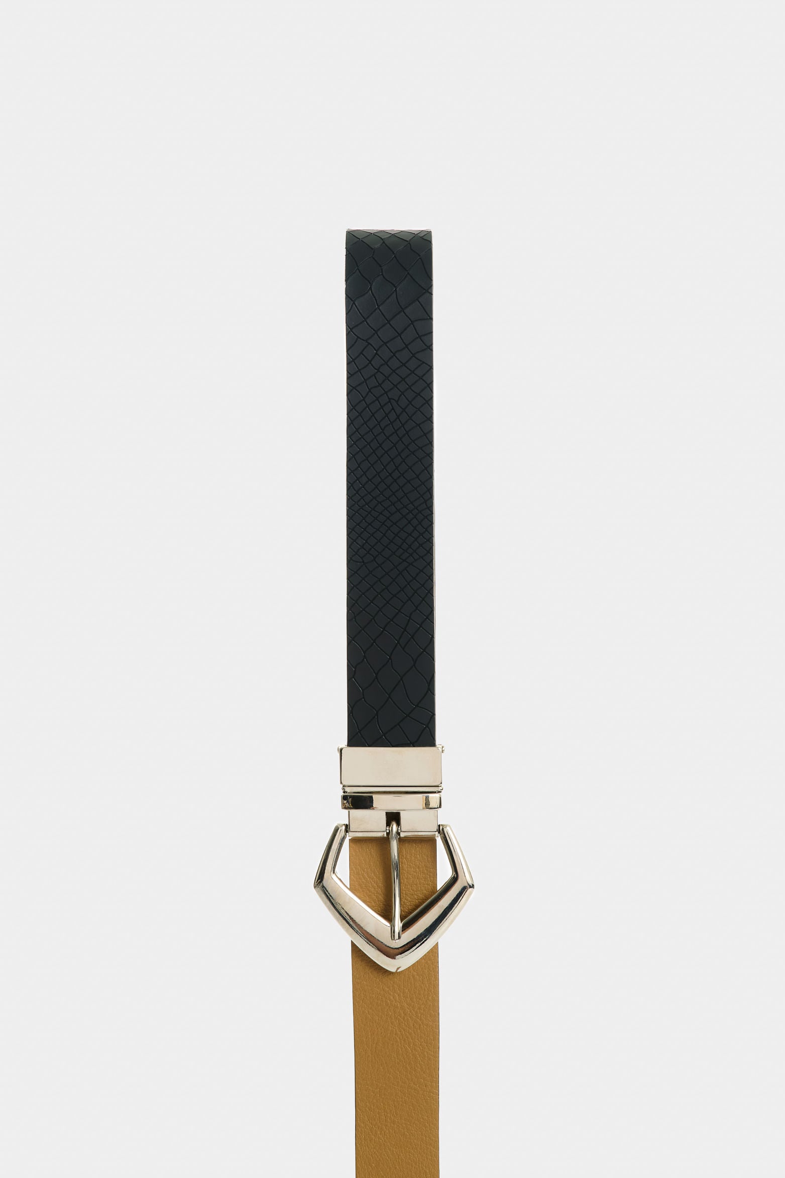 Solan Double-Sided Women's Leather Belt with Snakeskin Texture