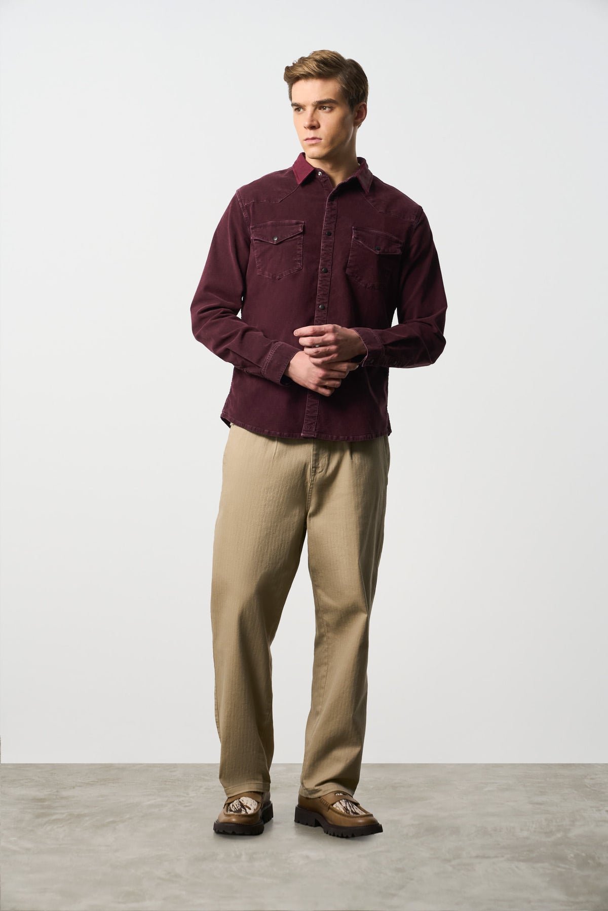 Semi-fitted long-sleeve overshirt for men Alcor