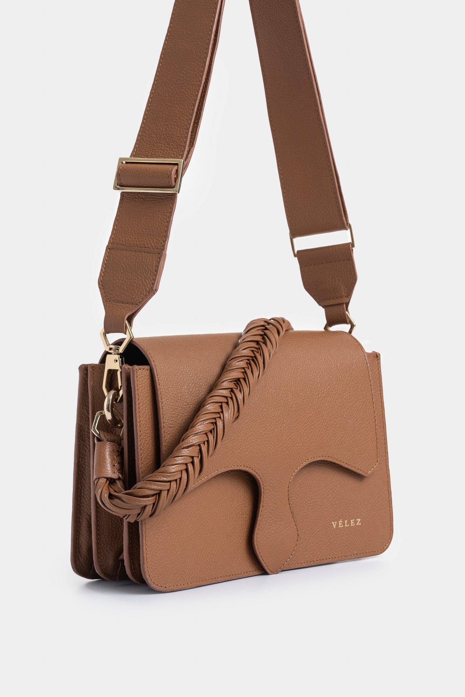 Maxi Garniel Leather Bowling Bag for Women with Braided Handle