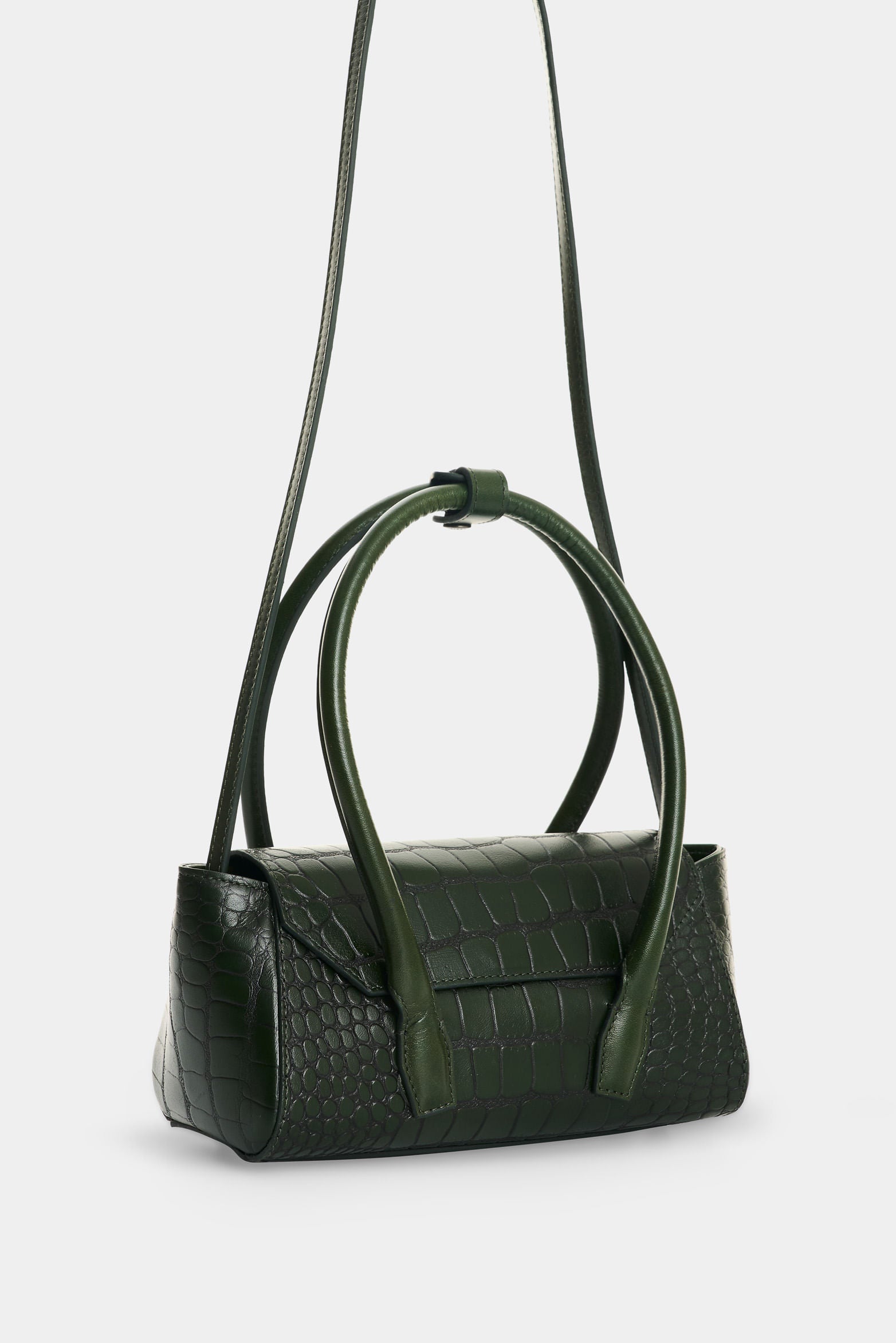 Men’s Mini Croc-Embossed Leather Crossbody Bag