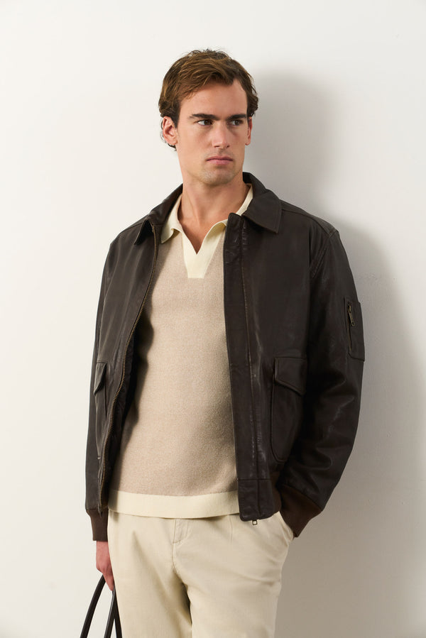 Asiri cotton knit polo for men
