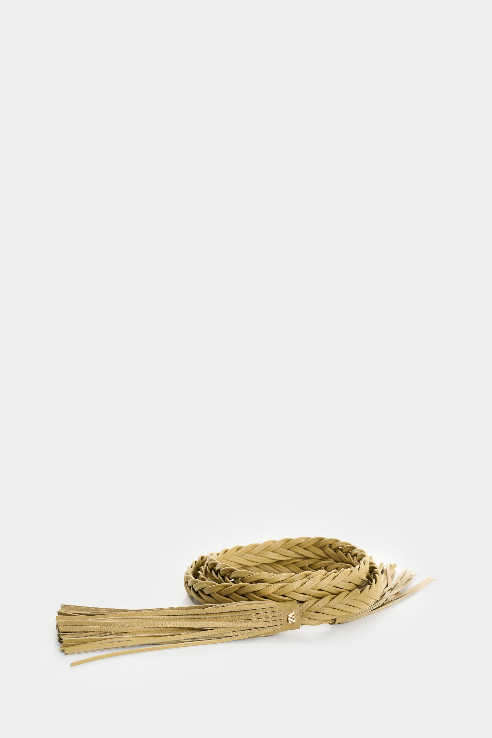 Kiwa braided single-face leather belt for women