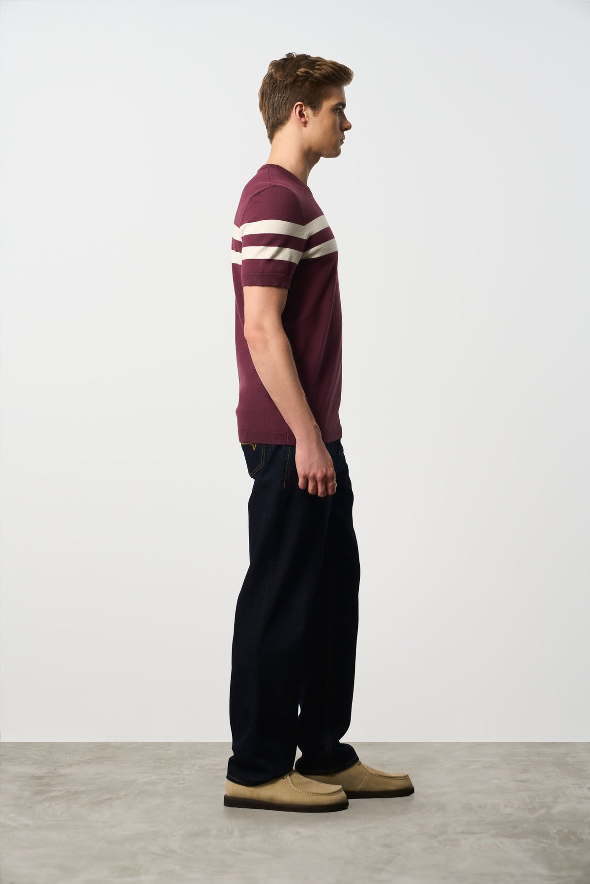 Men's Short-Sleeve Striped Knit T-Shirt