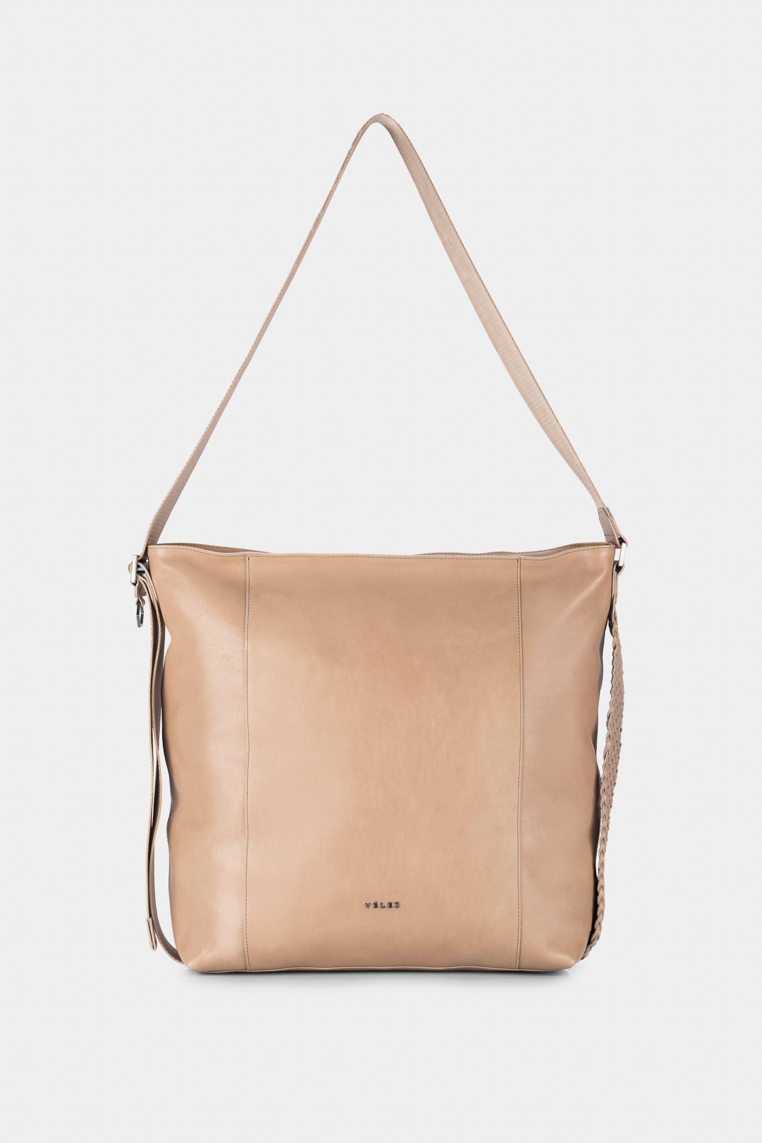 Women’s Venus Shopper Handbags in Leather with Woven Side Detail