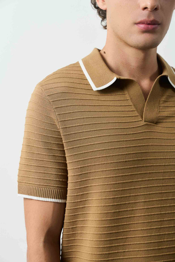 Ruka knit polo for men
