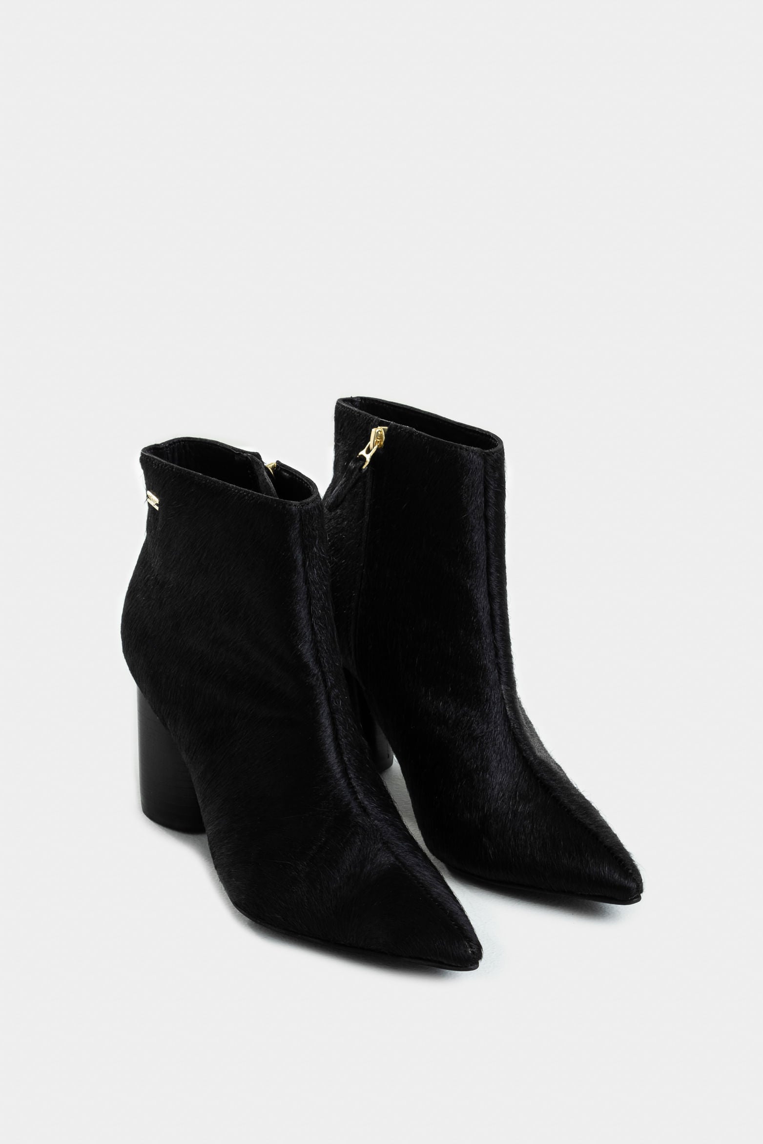 Agata Leather Fur Booties for Women, Pointed Silhouette