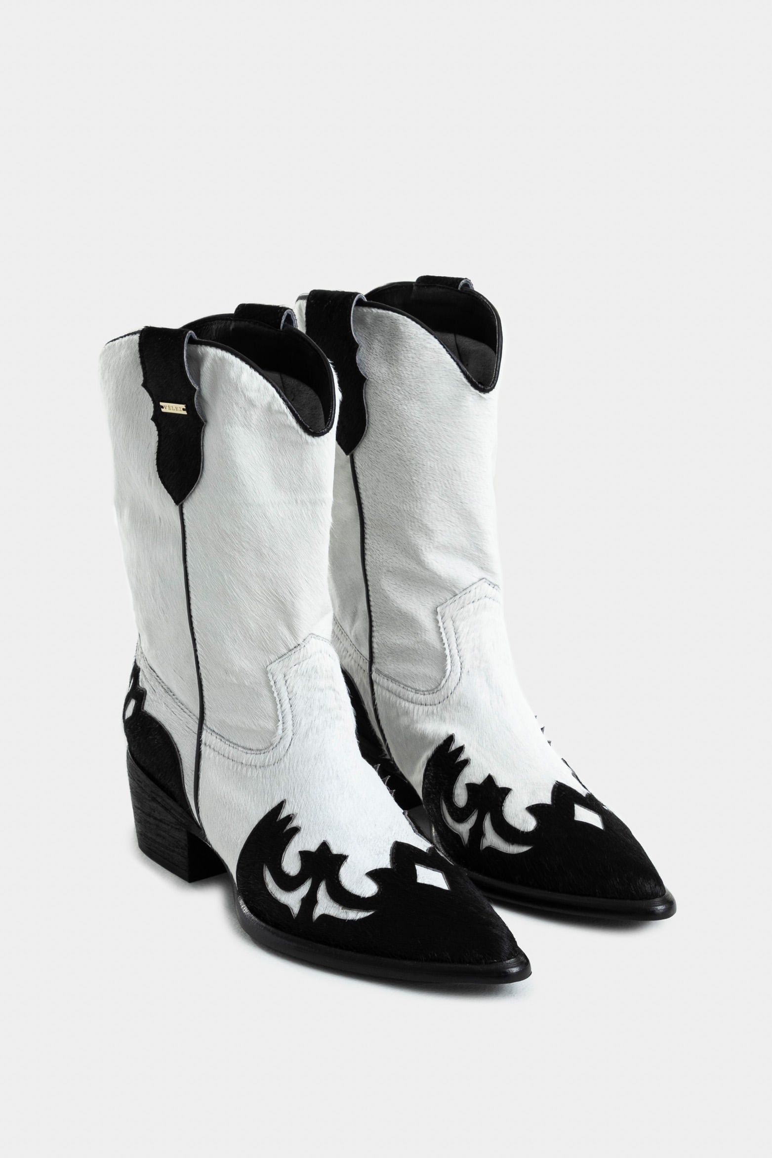 Dino Mid-Calf Leather Boots for Women with Perforated Details