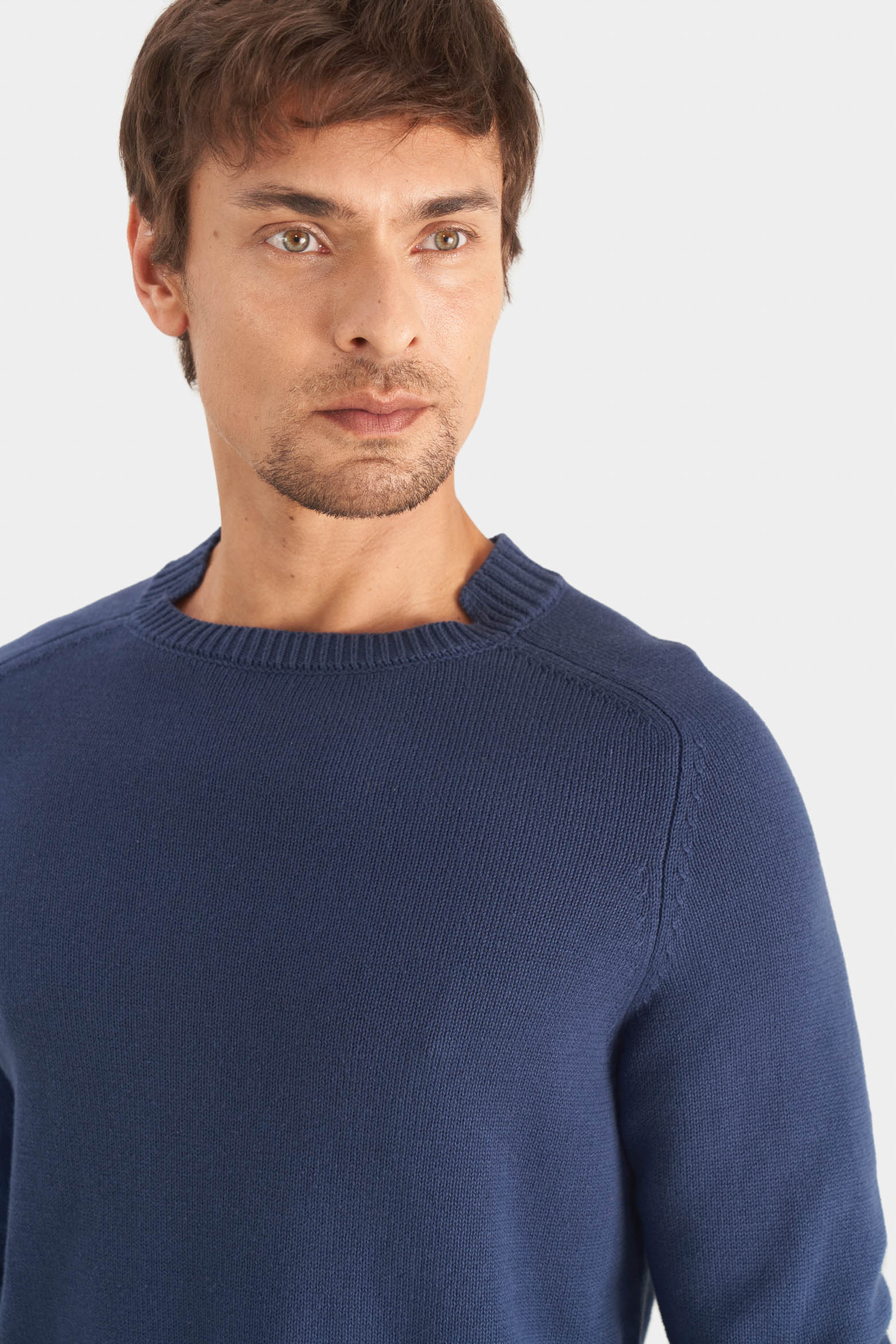 Men’s Corvus Cotton Knit Sweater with Contrasting Details