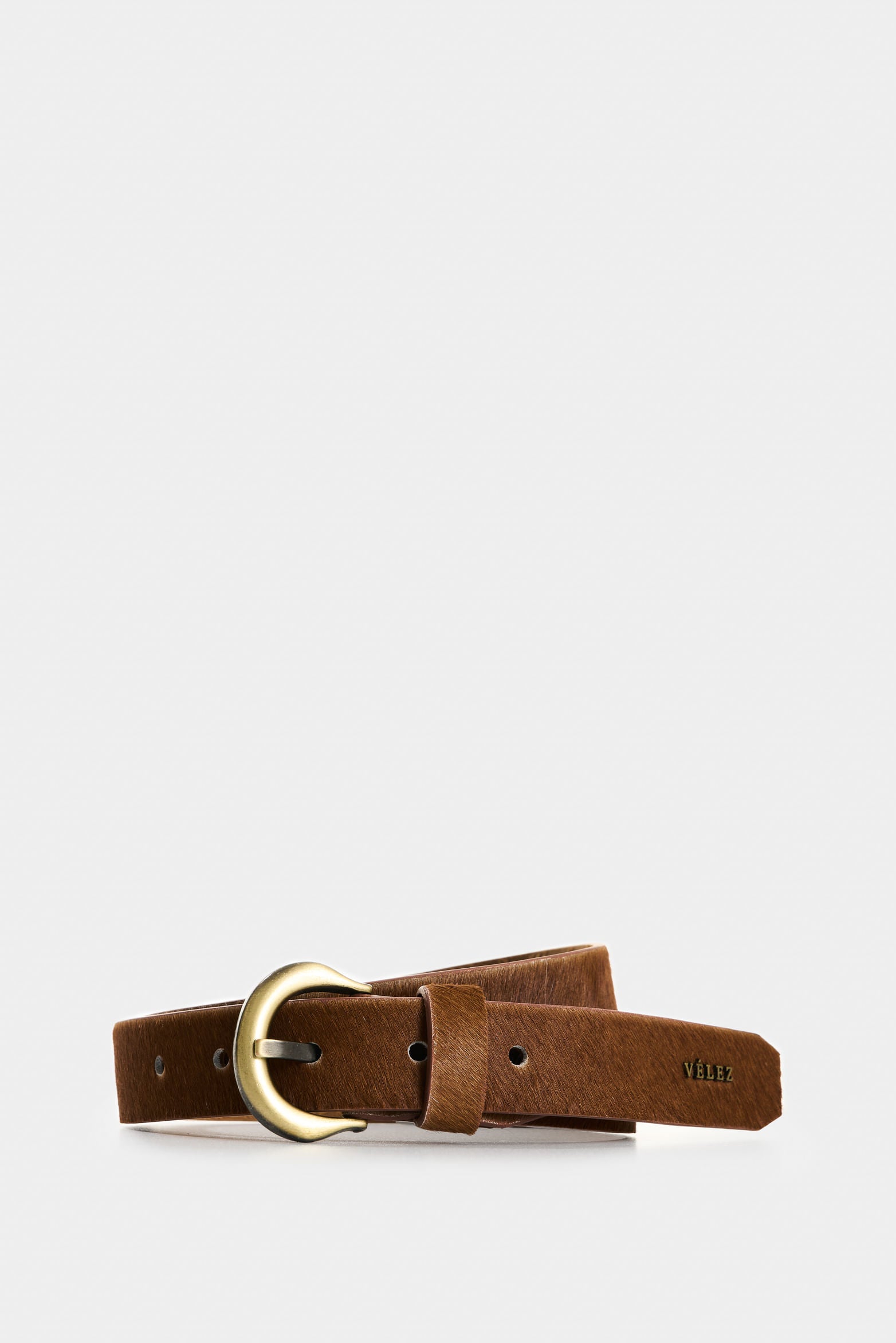 Thani single-face hair-on leather belt for women