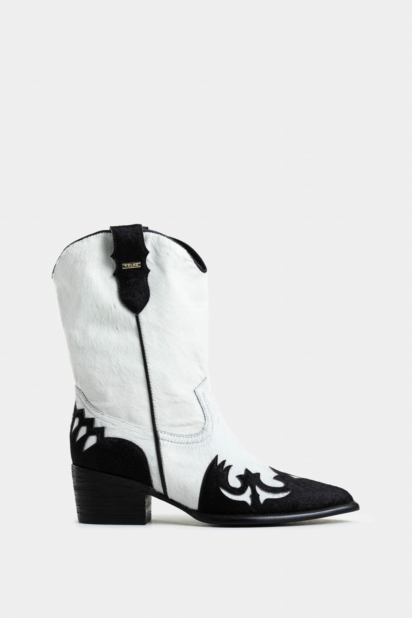 Dino Mid-Calf Leather Boots for Women with Perforated Details
